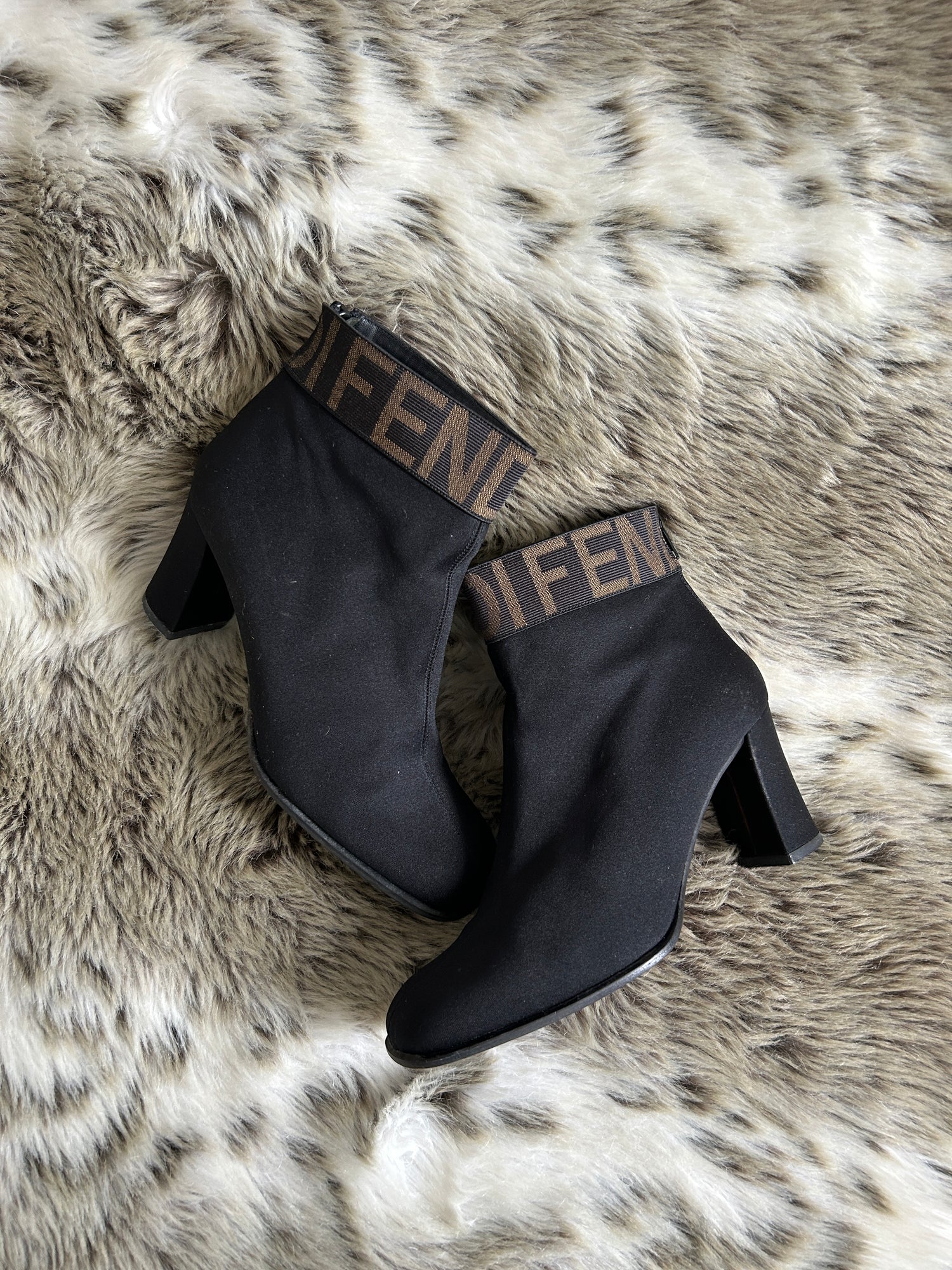 Vintage Fendi Block Heel Ankle Boots