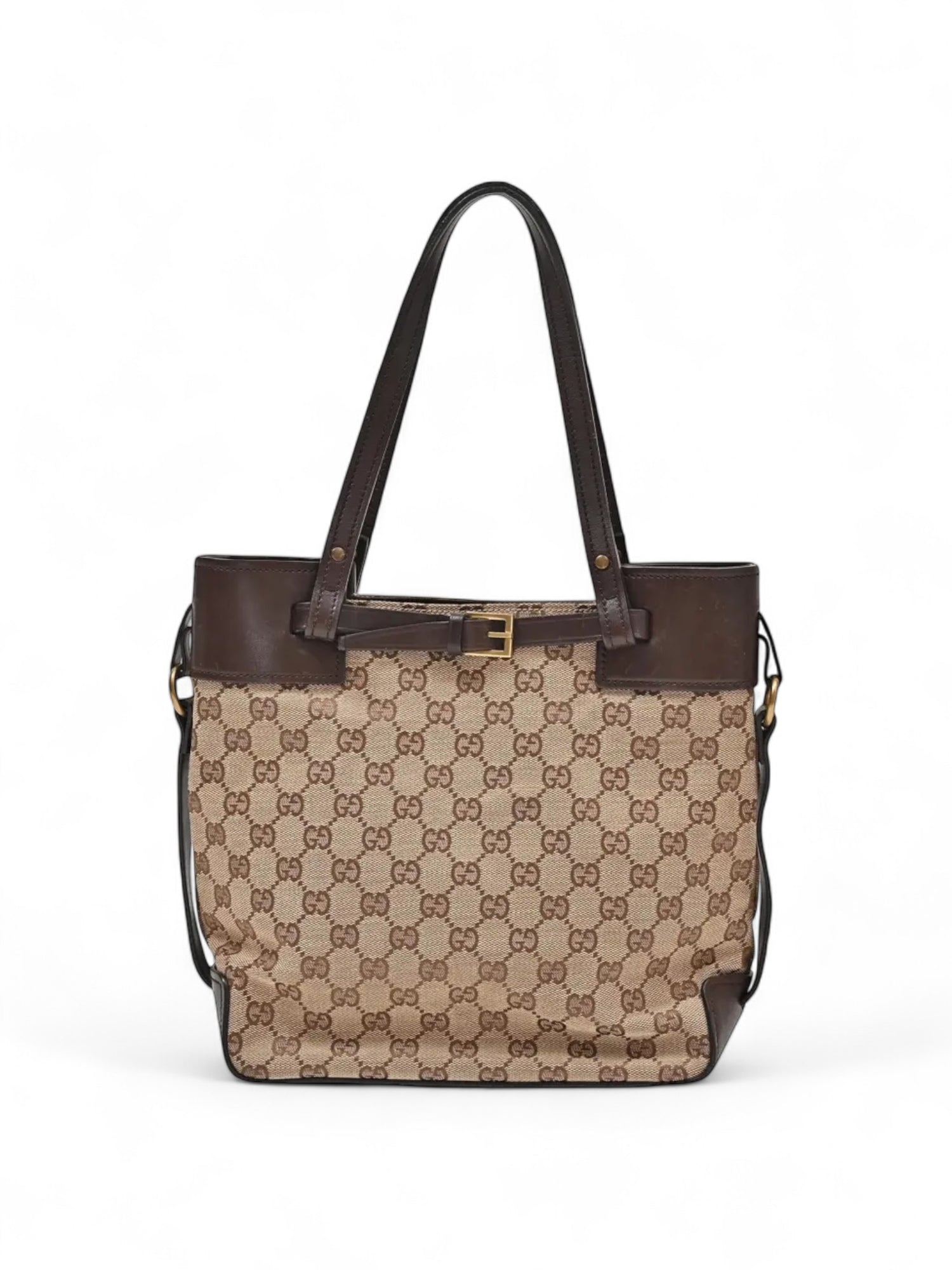 Vintage Gucci GG Monogram Belt Tote Bag