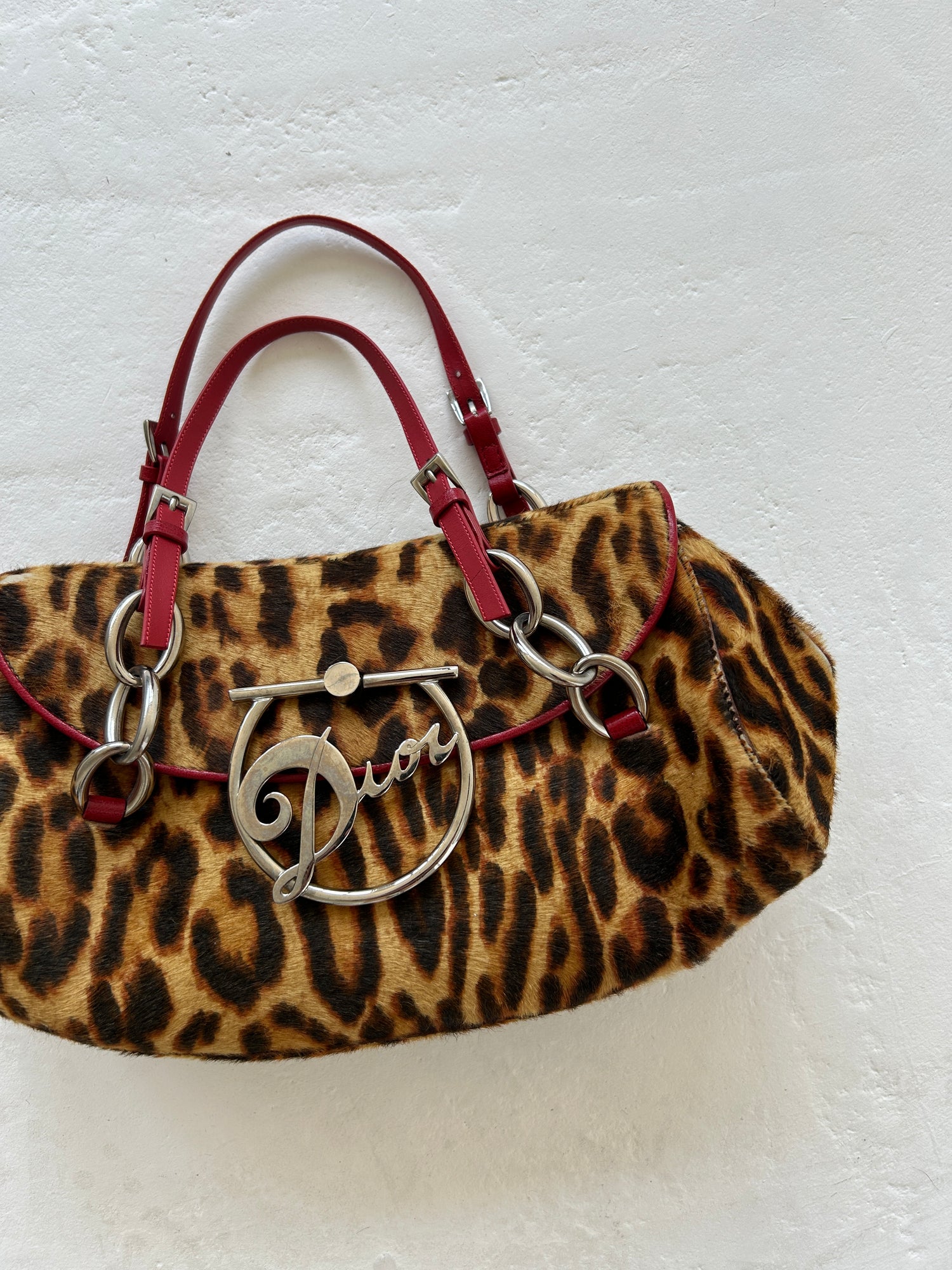 Vintage Christian Dior Leopard Print Pony Hair ‘Diva’ Handbag (2004)