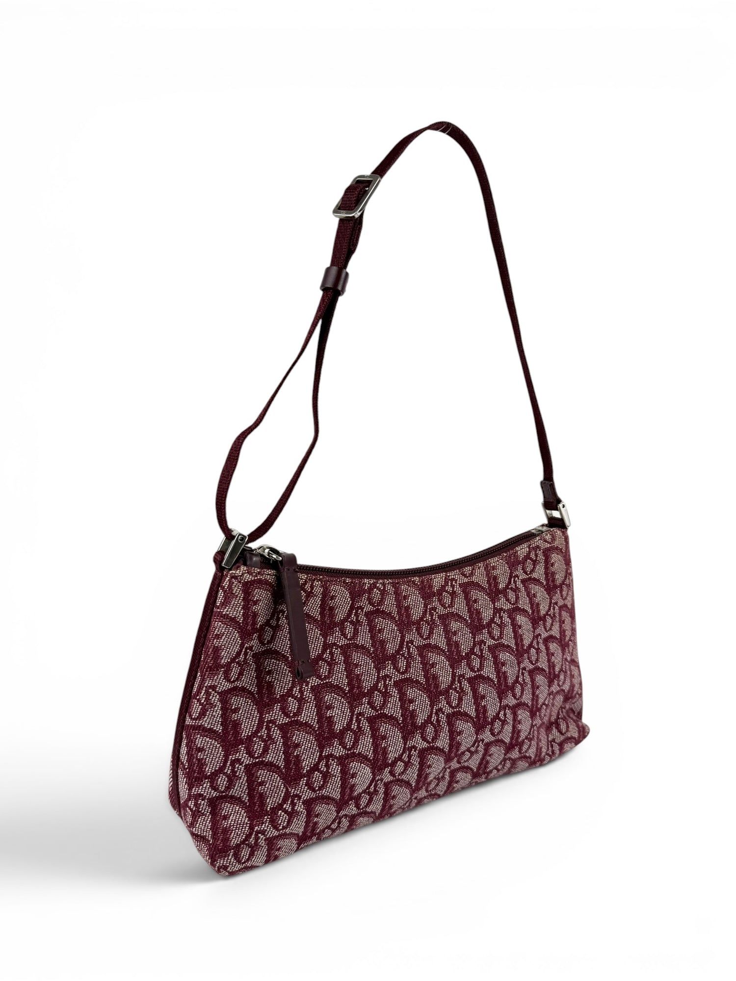 2011 Christian Dior Bordeaux Red Monogram Shoulder Bag