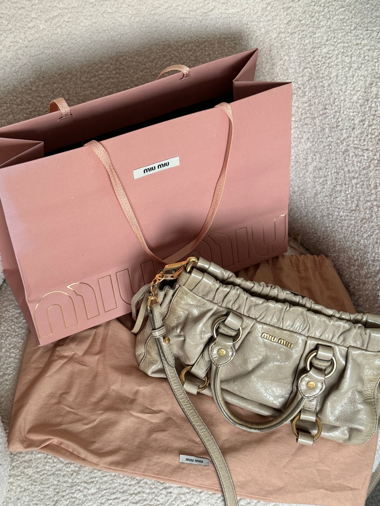 Miu Miu Vitello Lux 2Way Mini Handbag 2000s