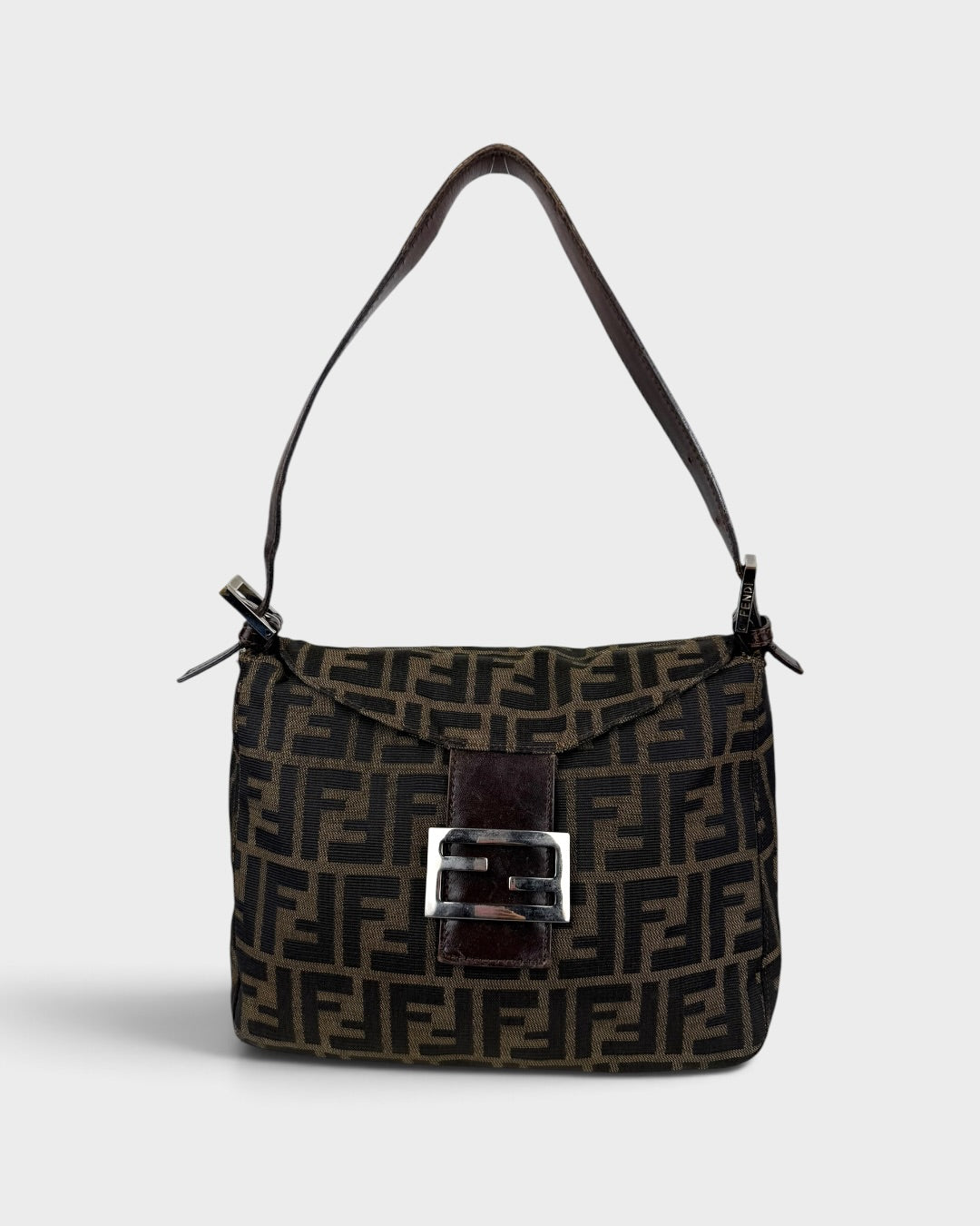 90s Fendi Zucca Mamma Baguette Shoulder Bag