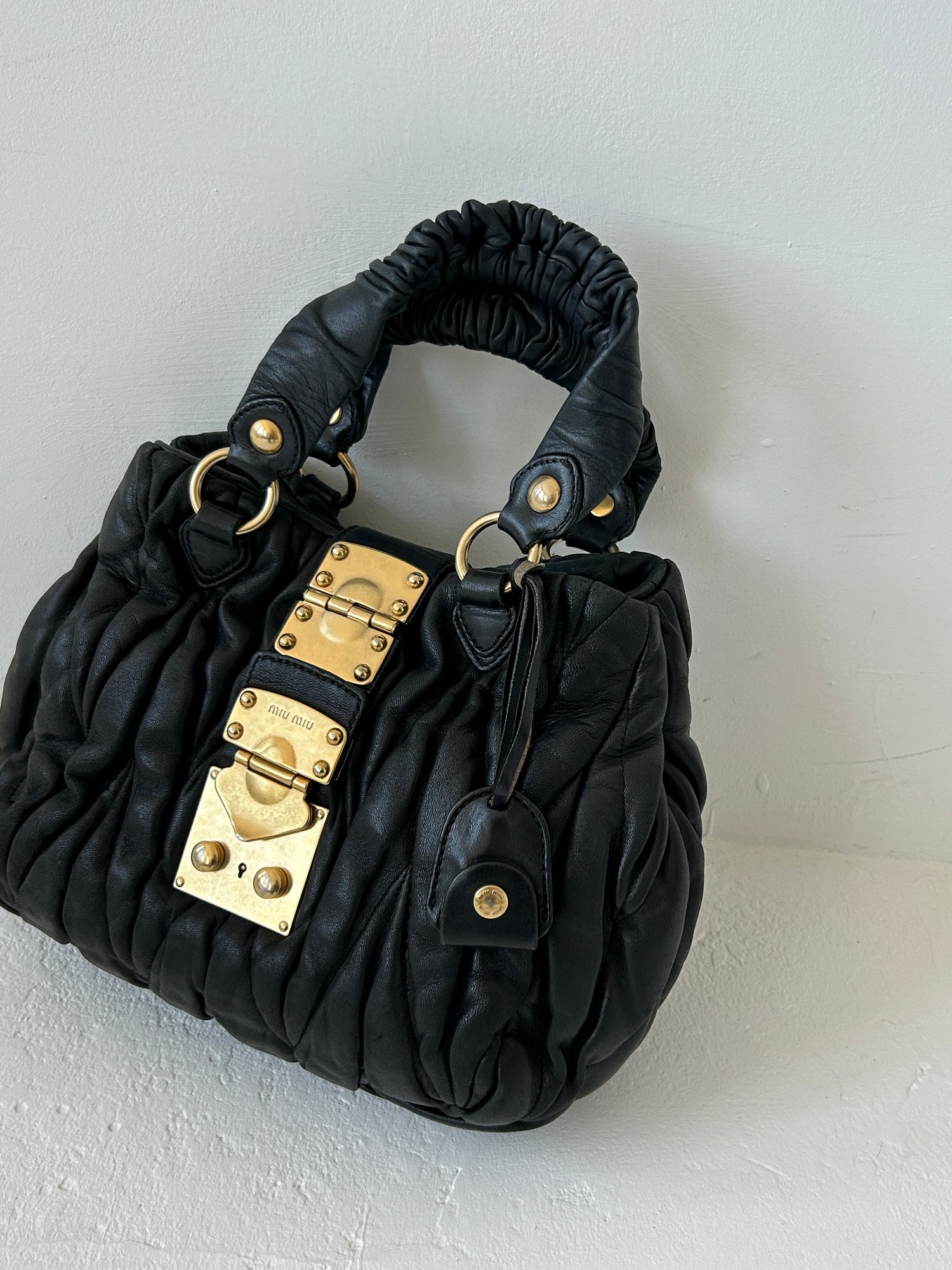 Miu Miu Matelasse Leather Handbag 2way GHW