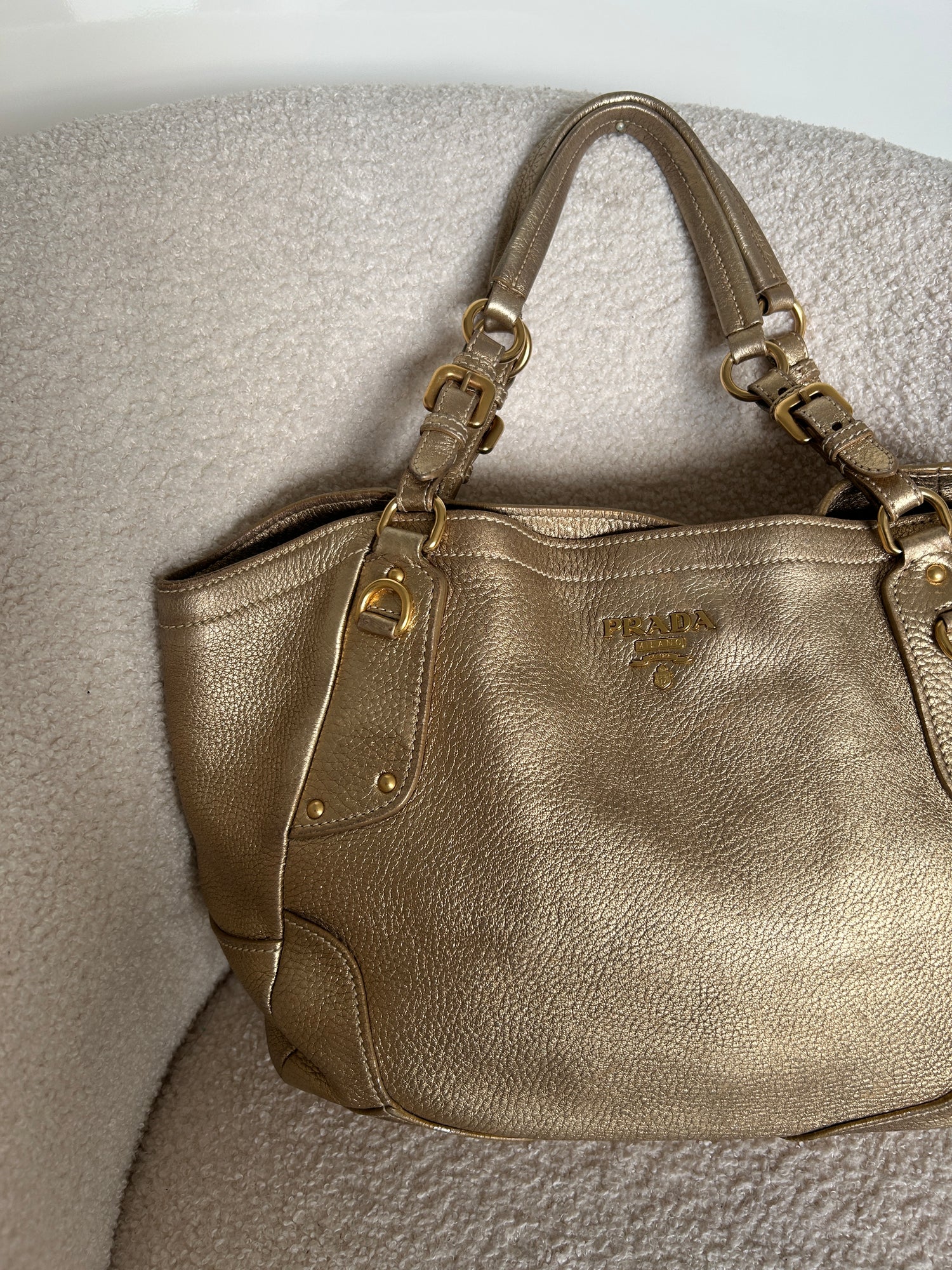 Vintage Prada Leather Large Tote Bag 2000s