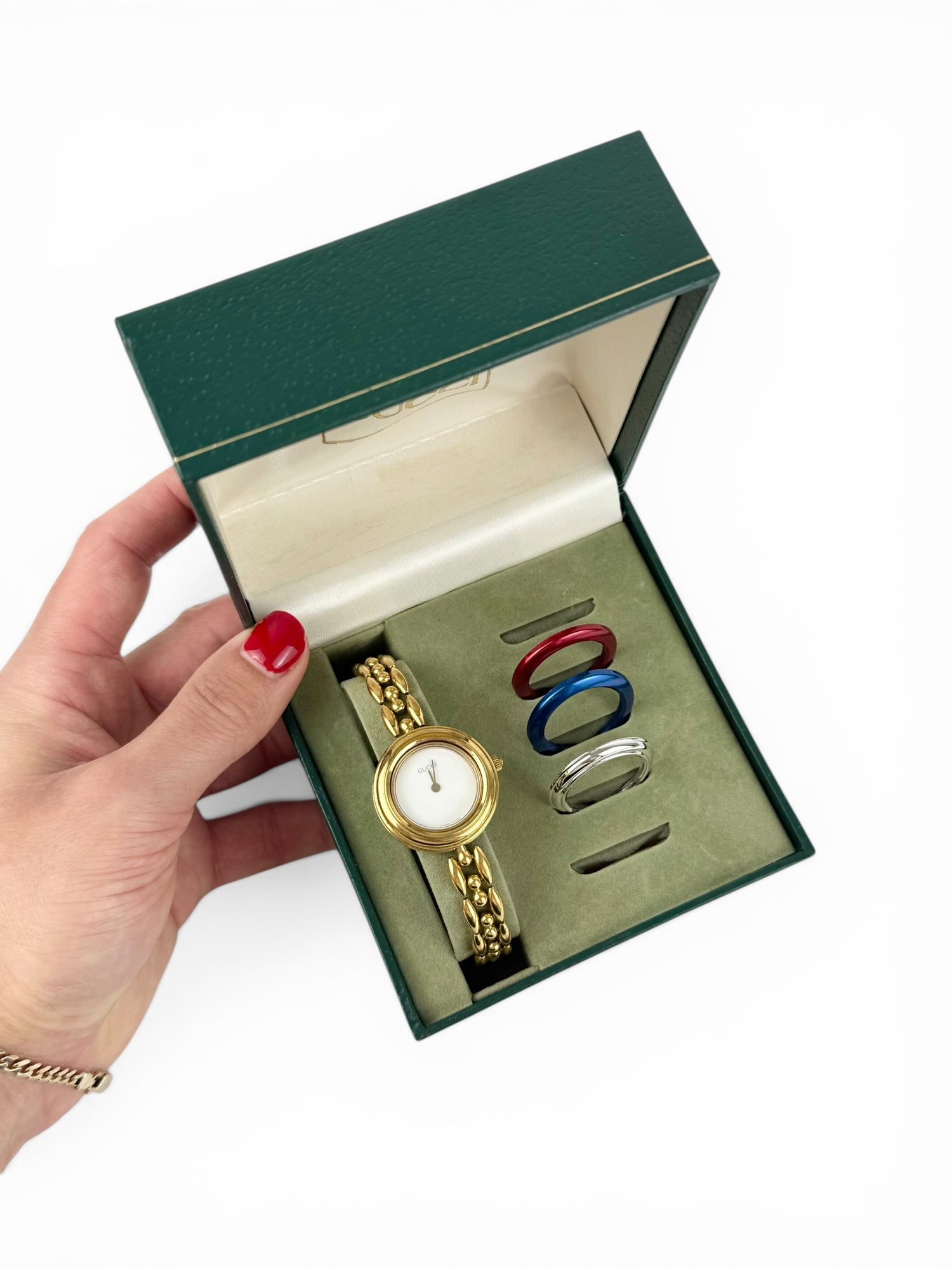 Rare Vintage Gucci 11/12.2 Change Bezel Quartz Watch [4 colours with box - working]
