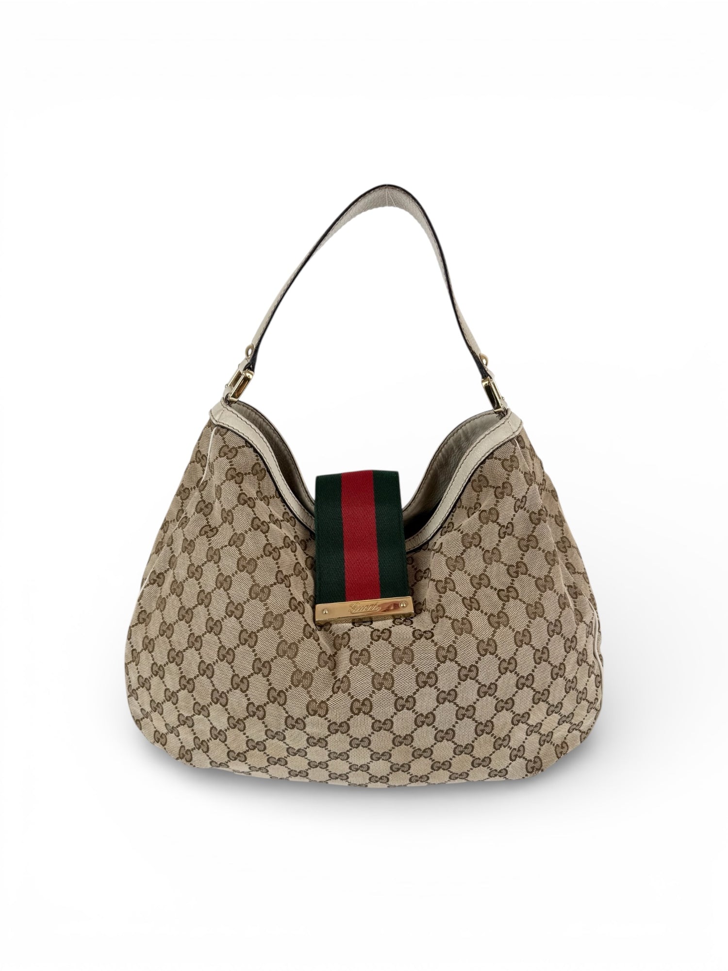 Vintage 90s Gucci Monogram Sherry Line XL Shoulder Bag