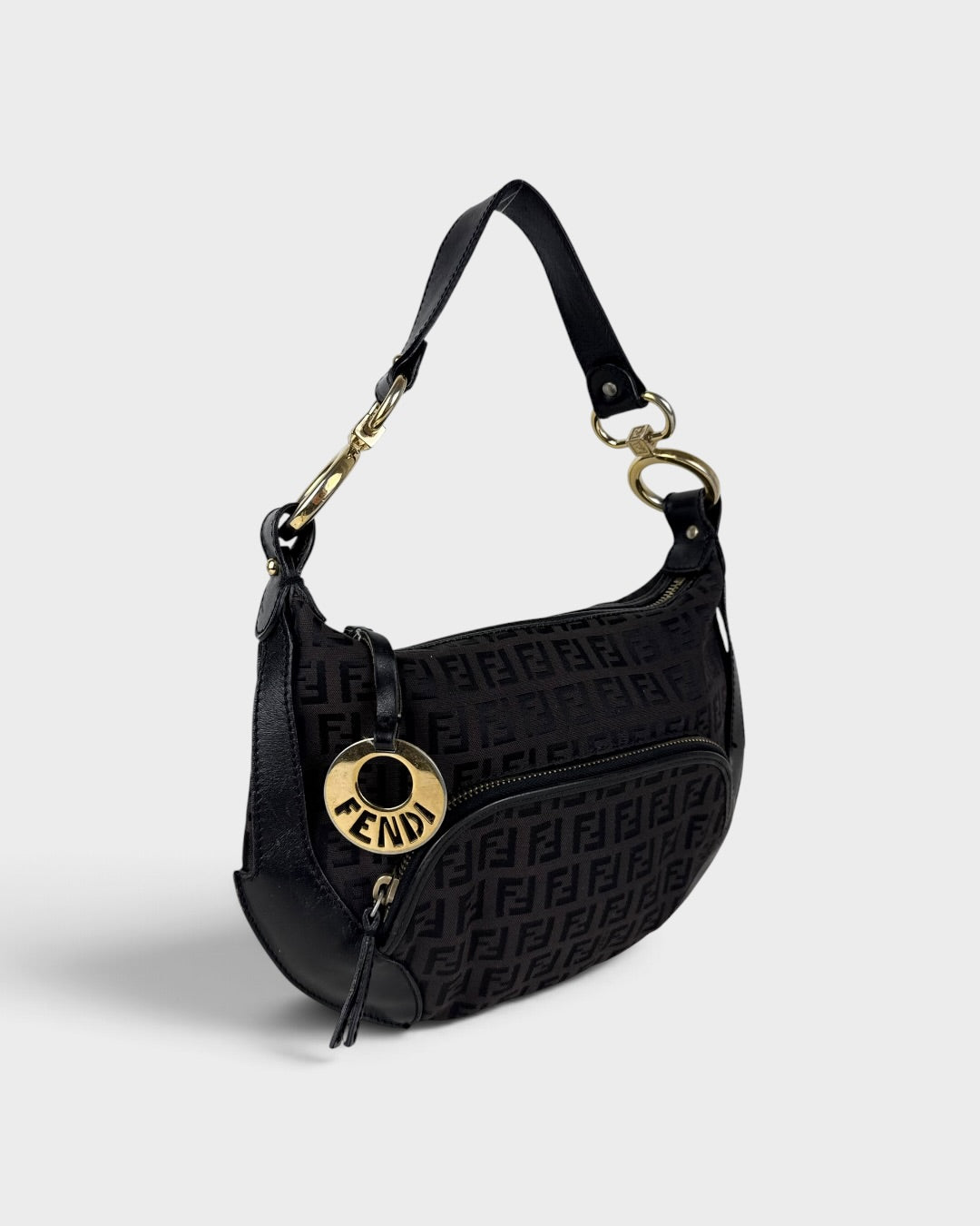 90s Fendi Zucca Cuoio Chef Pocket Shoulder Bag