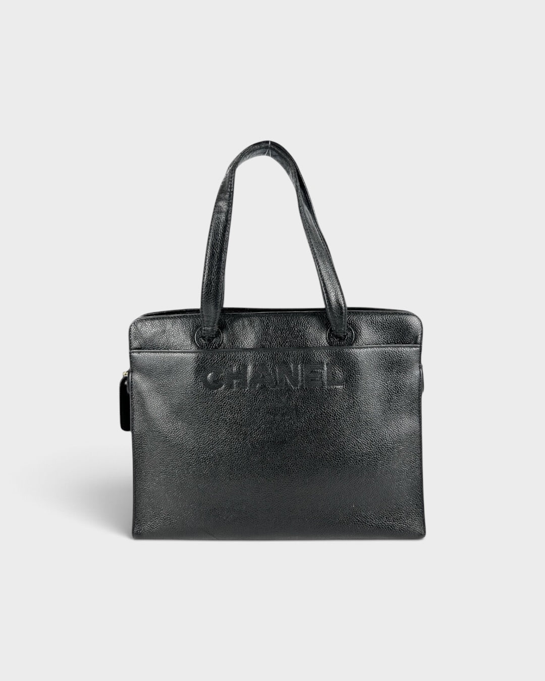 1997-1999 Chanel Black Caviar Leather Petite Tote Bag