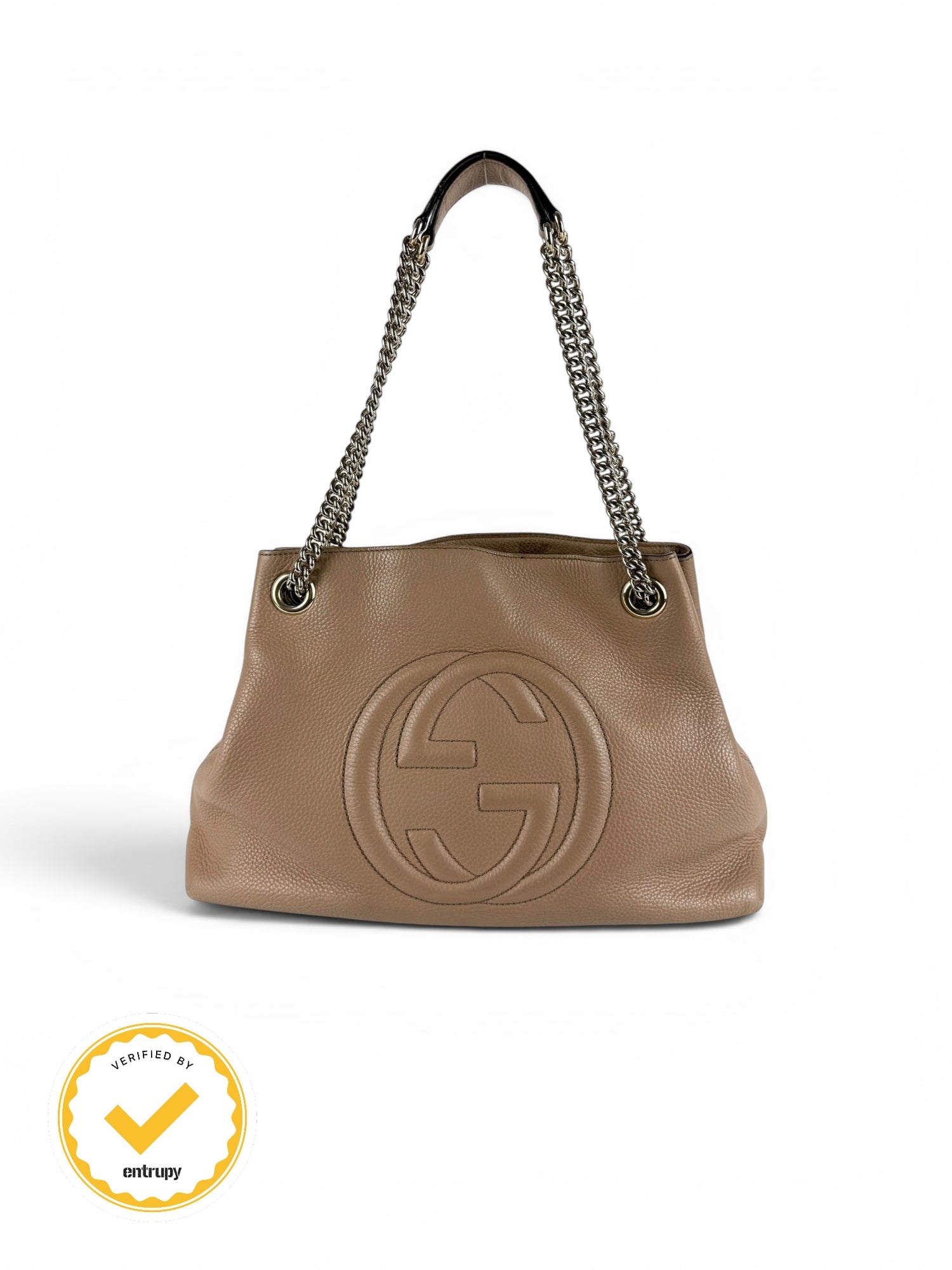 Gucci GG Pebbled Calfskin Soho Chain Handbag