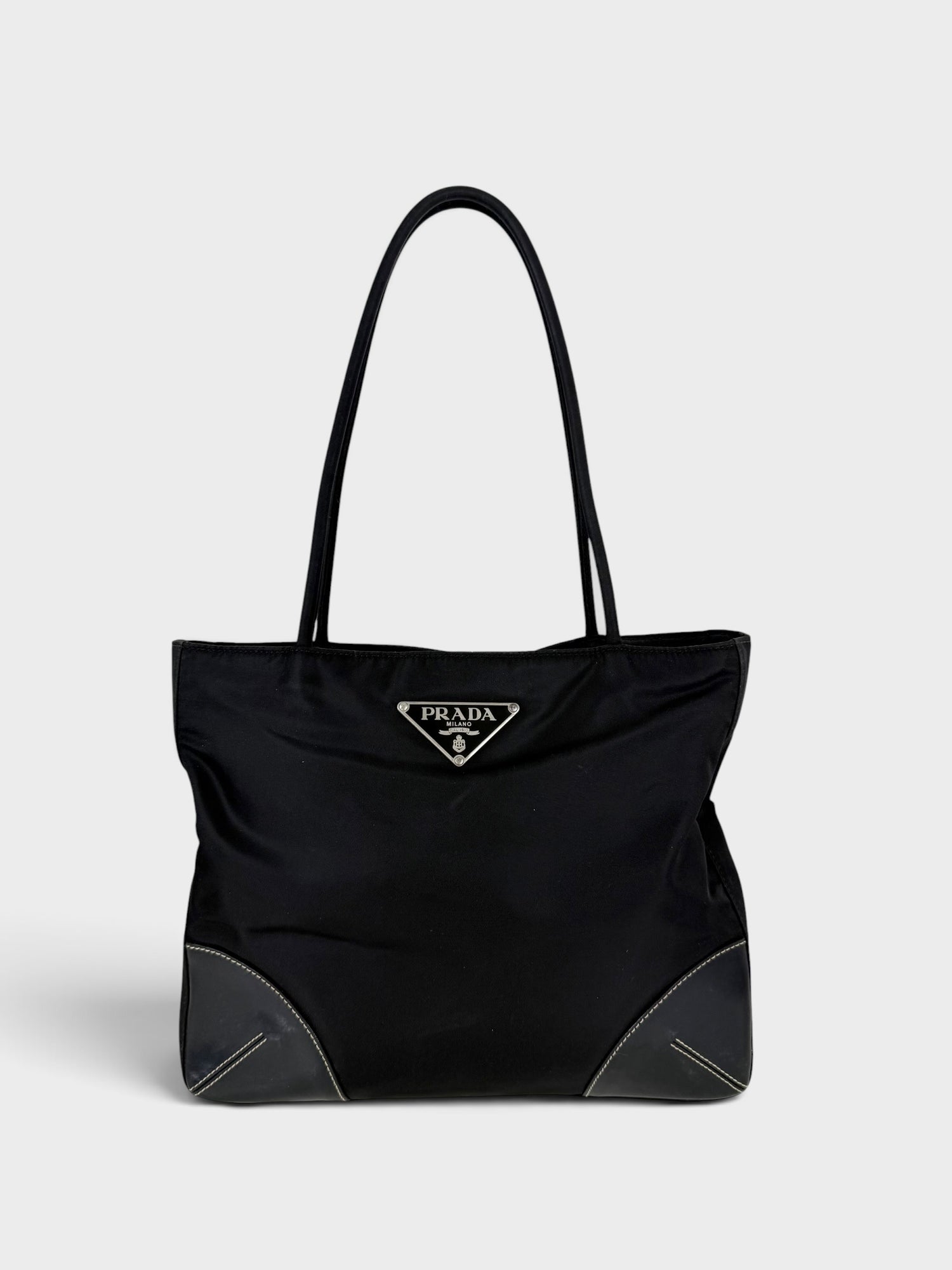 90s Prada Nylon Black Tote Bag