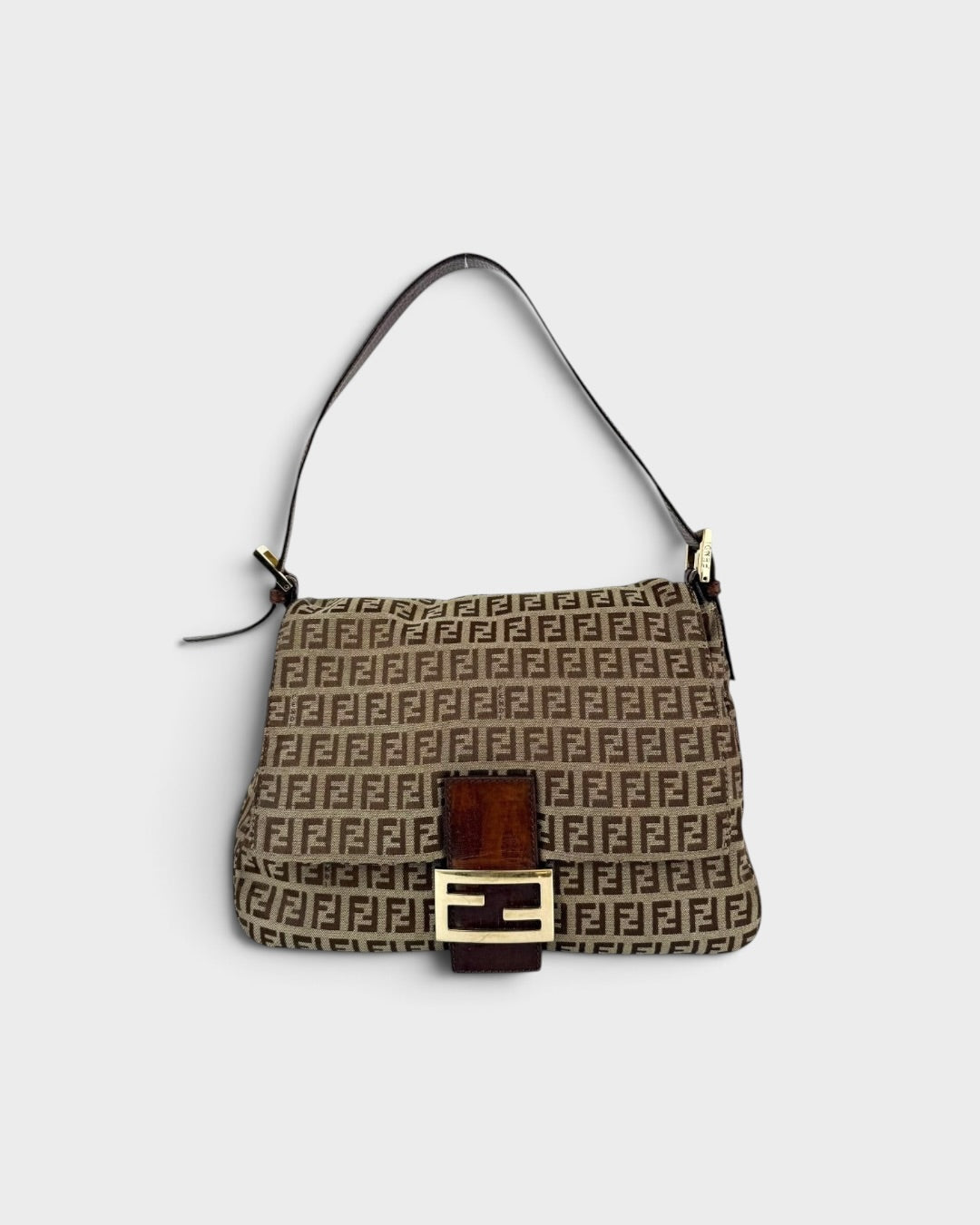 90s Fendi Zucca Mamma Baguette Shoulder Bag