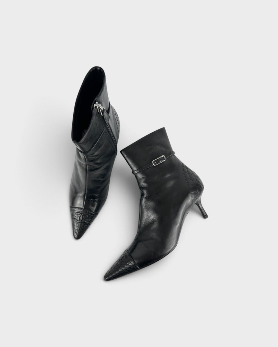 Vintage Chanel CC Stiletto Ankle Boots (EU35.5)