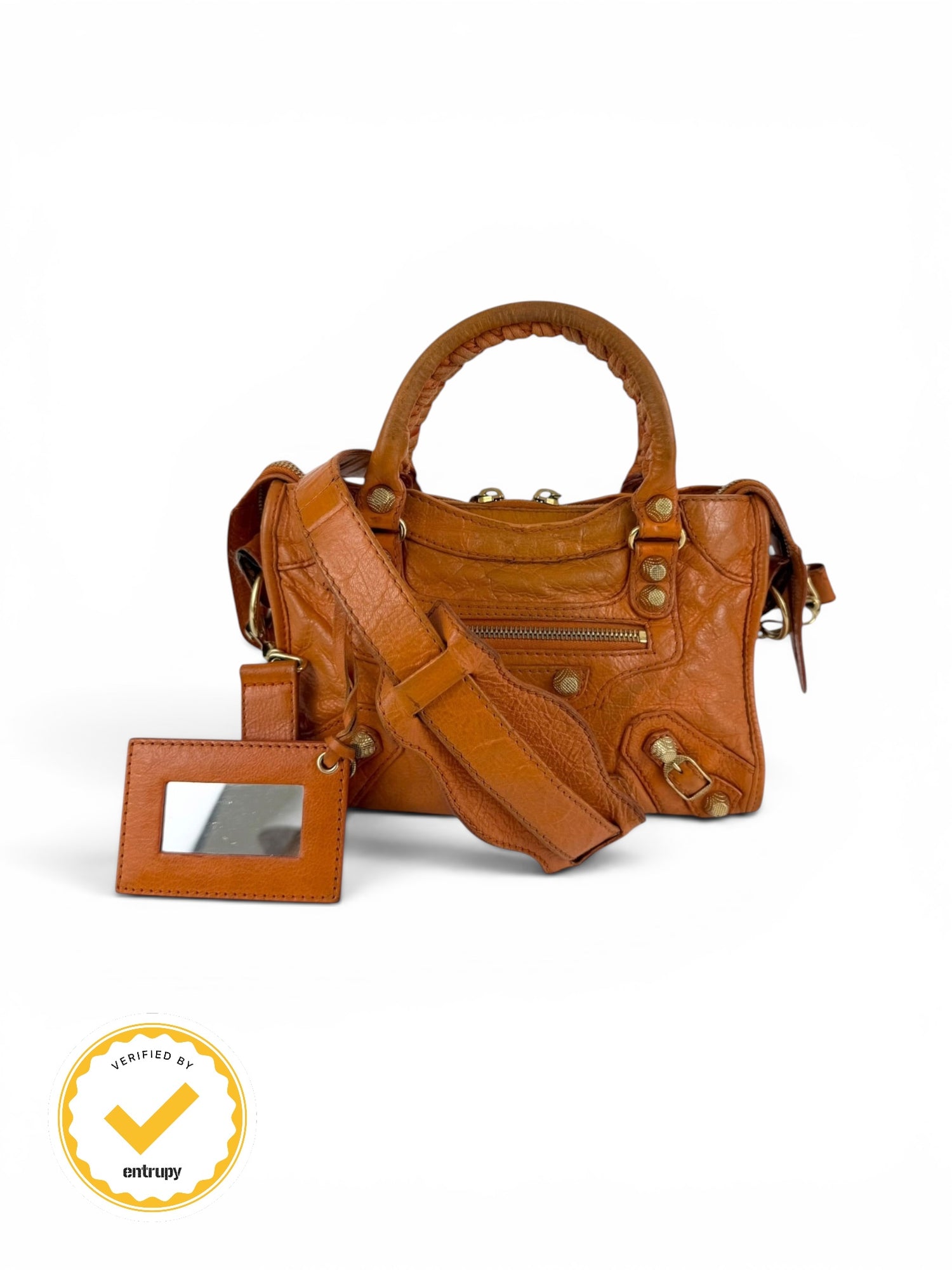 2013 Balenciaga Mini City 2Way Tangerine Handbag (with receipt)
