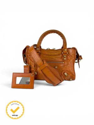 2013 Balenciaga Mini City 2Way Tangerine Handbag (with receipt)