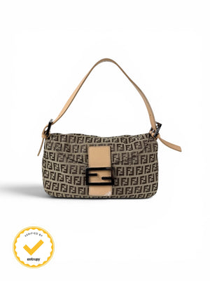 90s Fendi Zucca Baguette Shoulder Bag