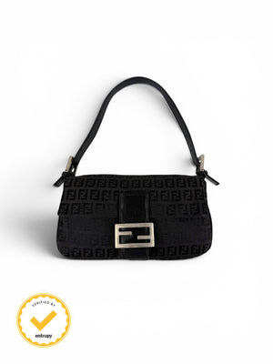90s Fendi Zucca Baguette Shoulder Bag