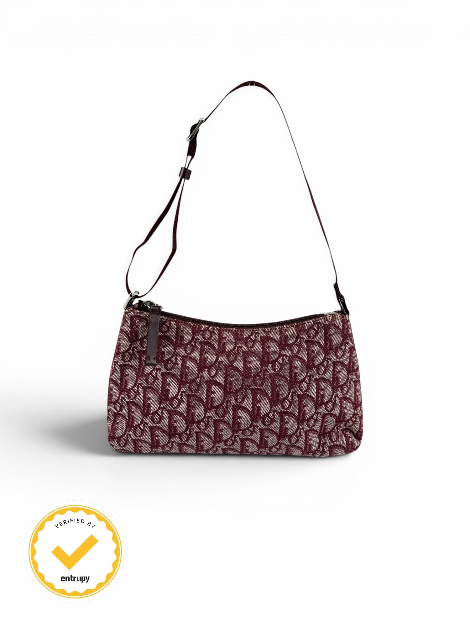 2011 Christian Dior Bordeaux Red Monogram Shoulder Bag