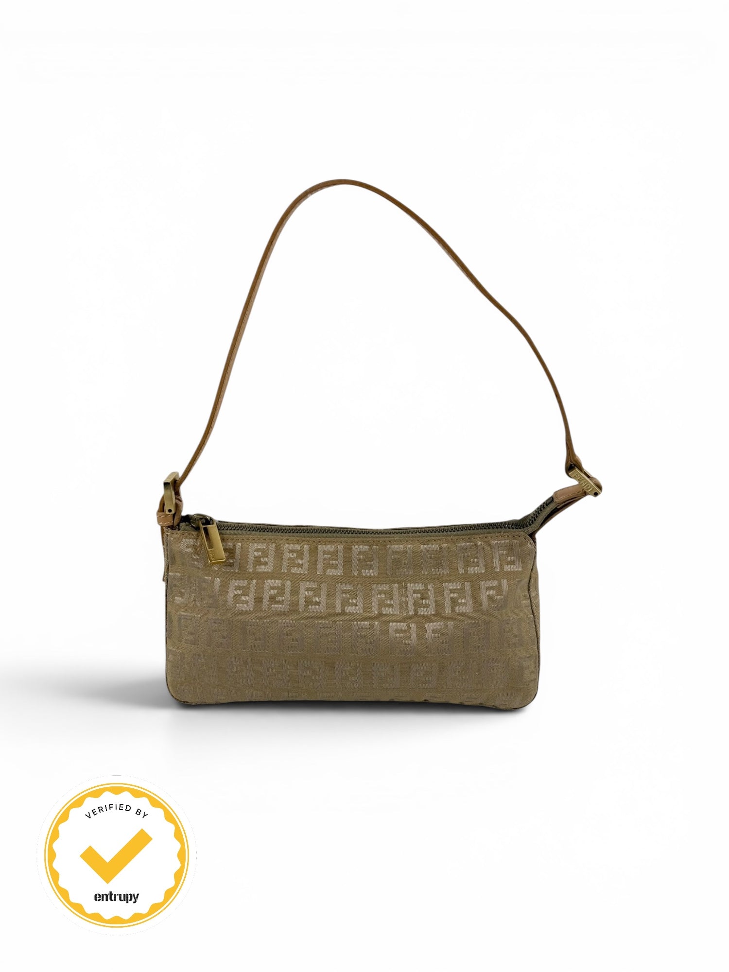 90s Fendi Zucca Mini Gold Shoulder Bag
