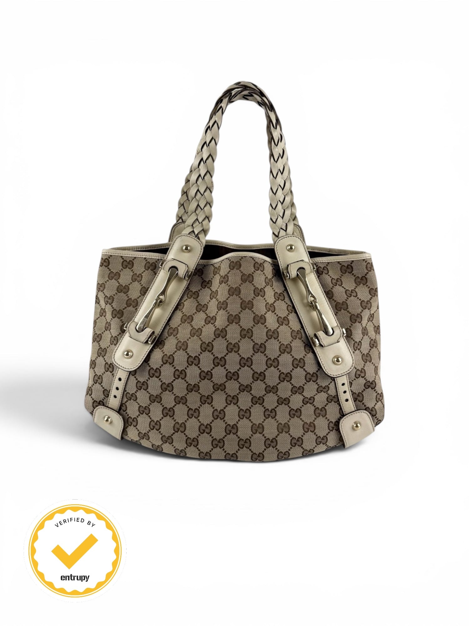 2000s Gucci Monogram Braided Handle Handbag