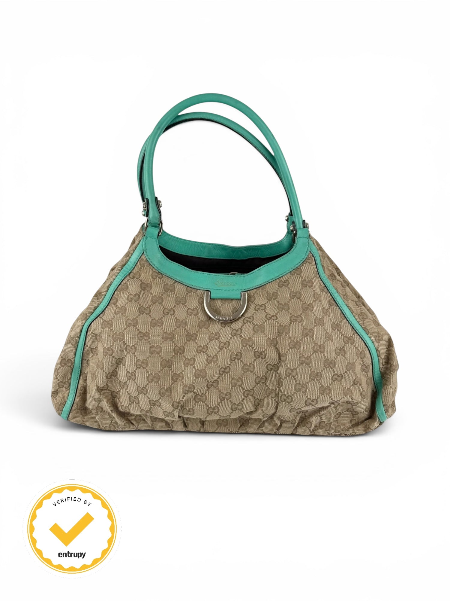 2000s Gucci GG Monogram Large D-Ring Shoulder Bag