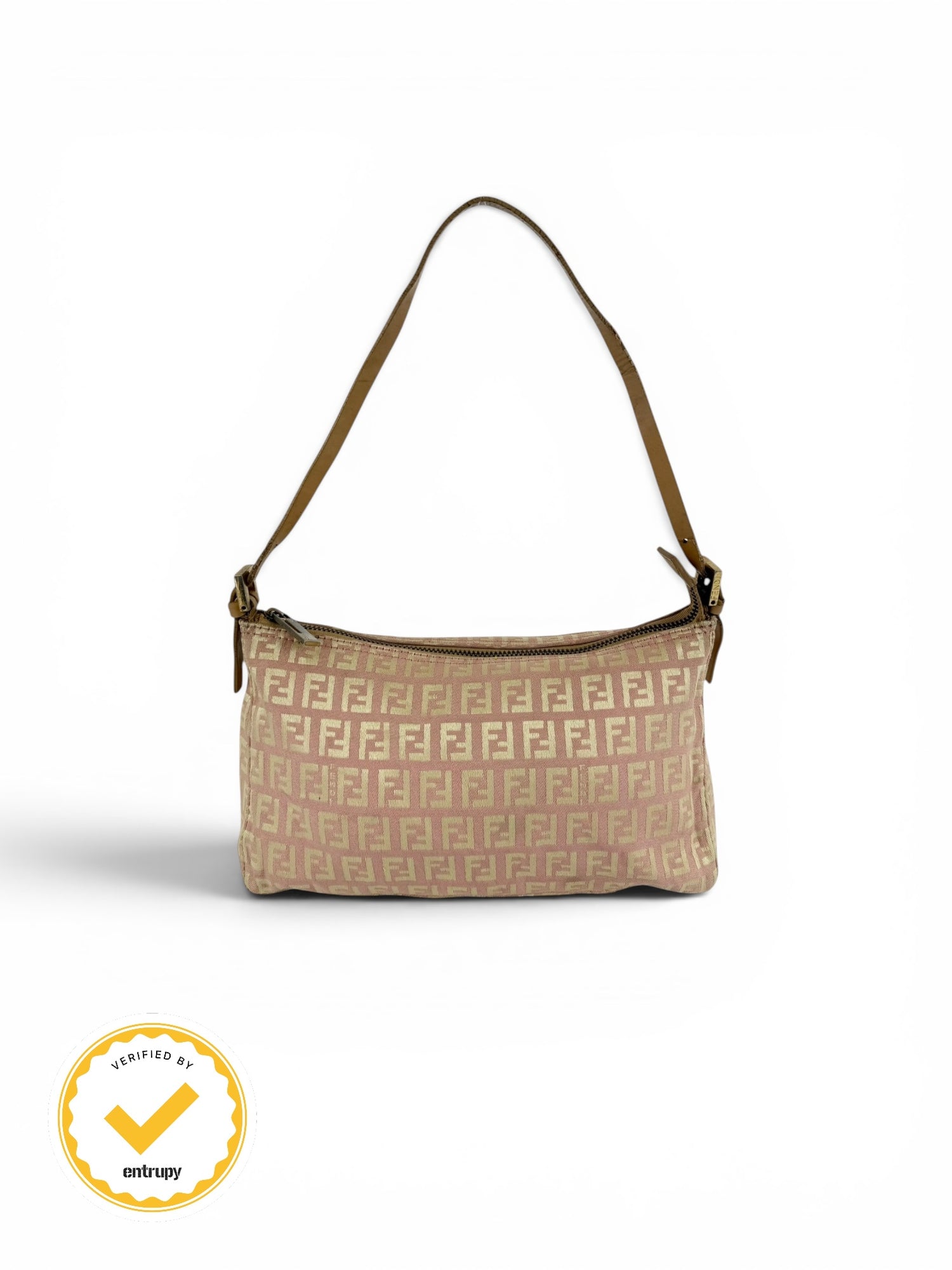 90s Fendi Zucca Pink Shoulder Bag