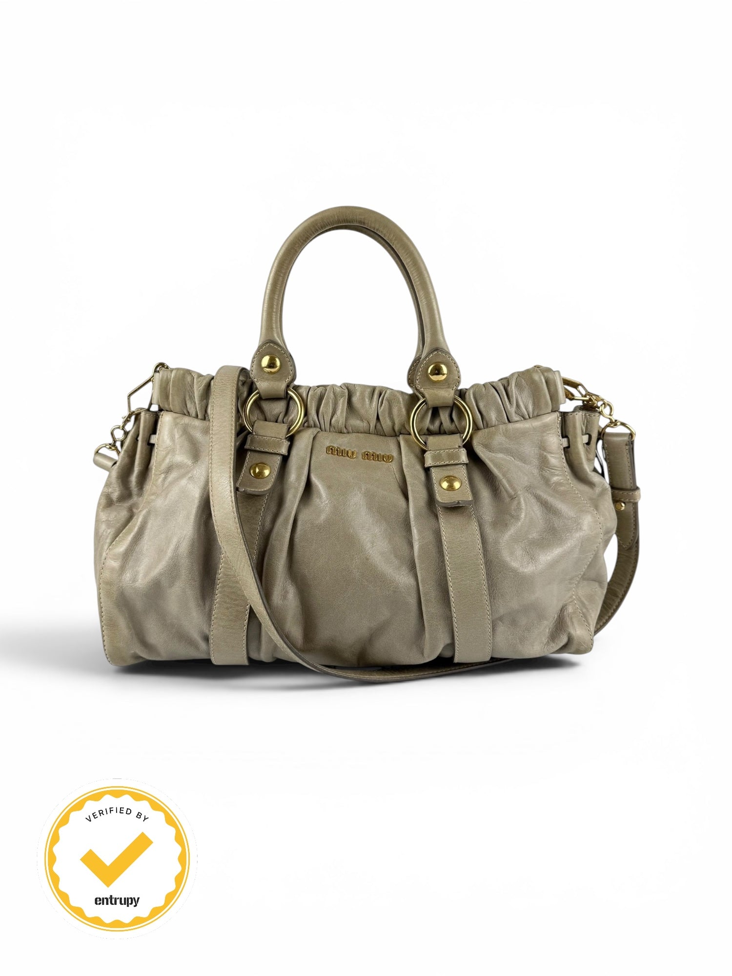 2010s Miu Miu Vitello Shine 2Way Handbag