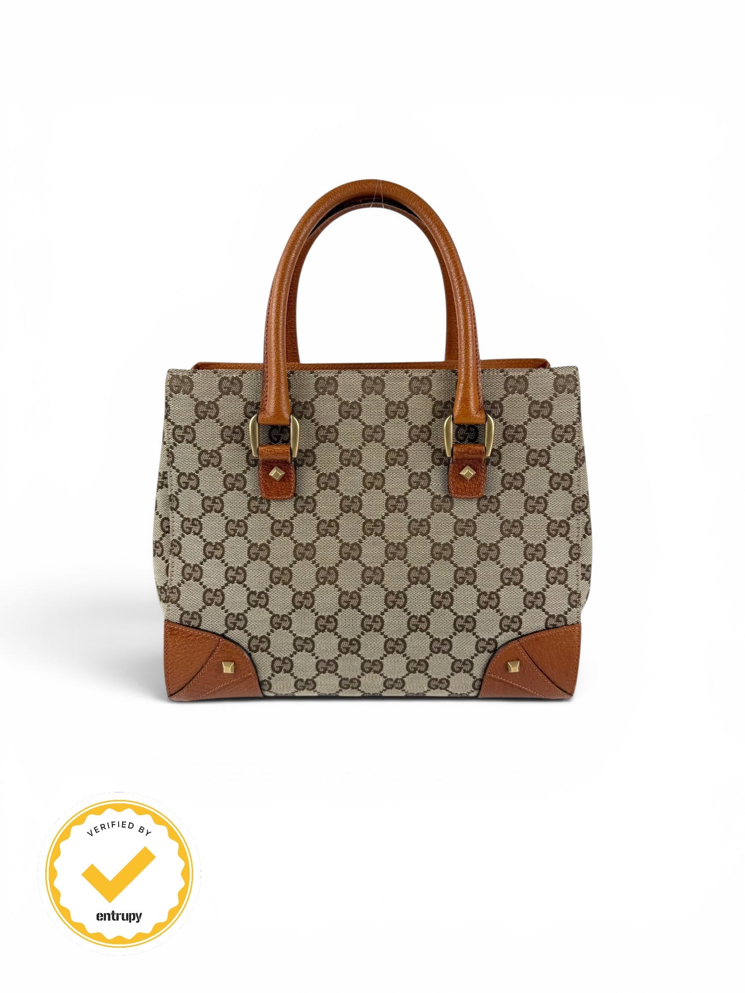 2010s Gucci GG Monogram Nailhead Mini Tote Handbag