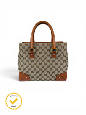 2010s Gucci GG Monogram Nailhead Mini Tote Handbag