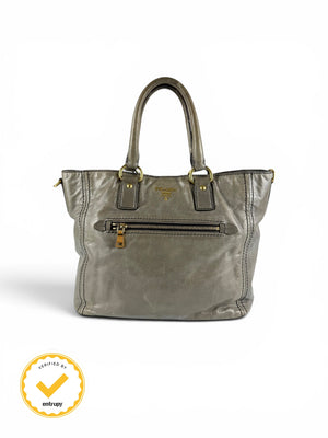 2010s Prada Vitello Shine Cargo Tote Bag