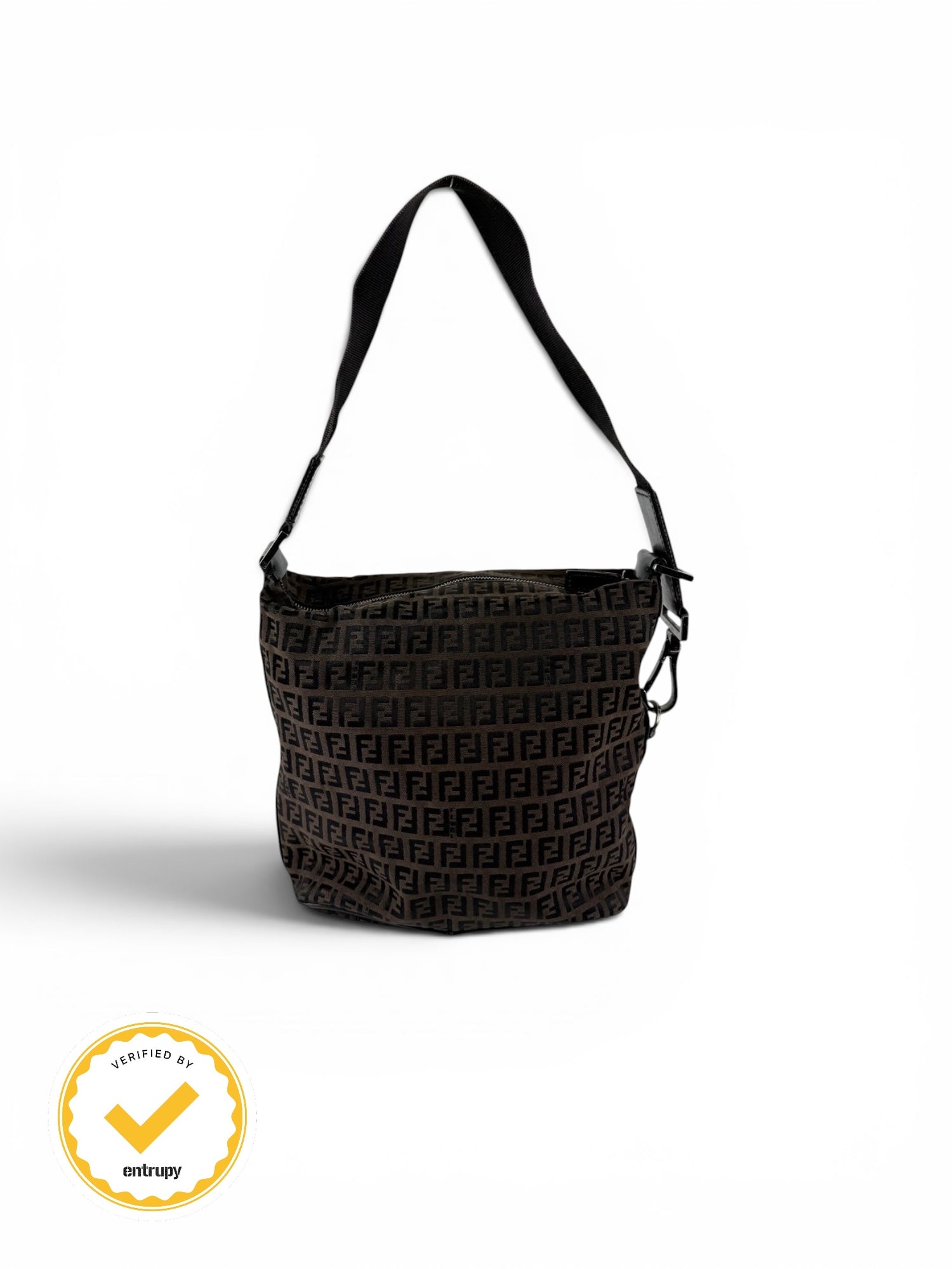 90s Fendi Zucca Satchel Shoulder Bag
