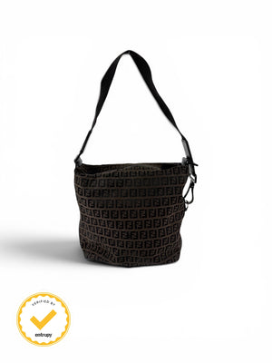 90s Fendi Zucca Satchel Shoulder Bag