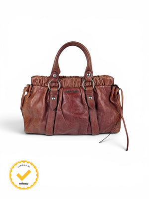 2010s Miu Miu Vitello Red Handbag
