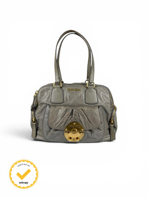 2010s Miu Miu Vitello Shine Cargo Handbag