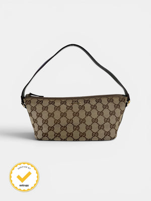 2000s Gucci GG Monogram Pochette Boat Bag