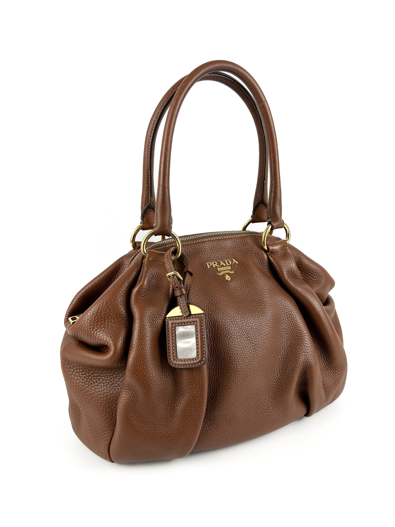 Prada Brown Vitello Daino Handbag
