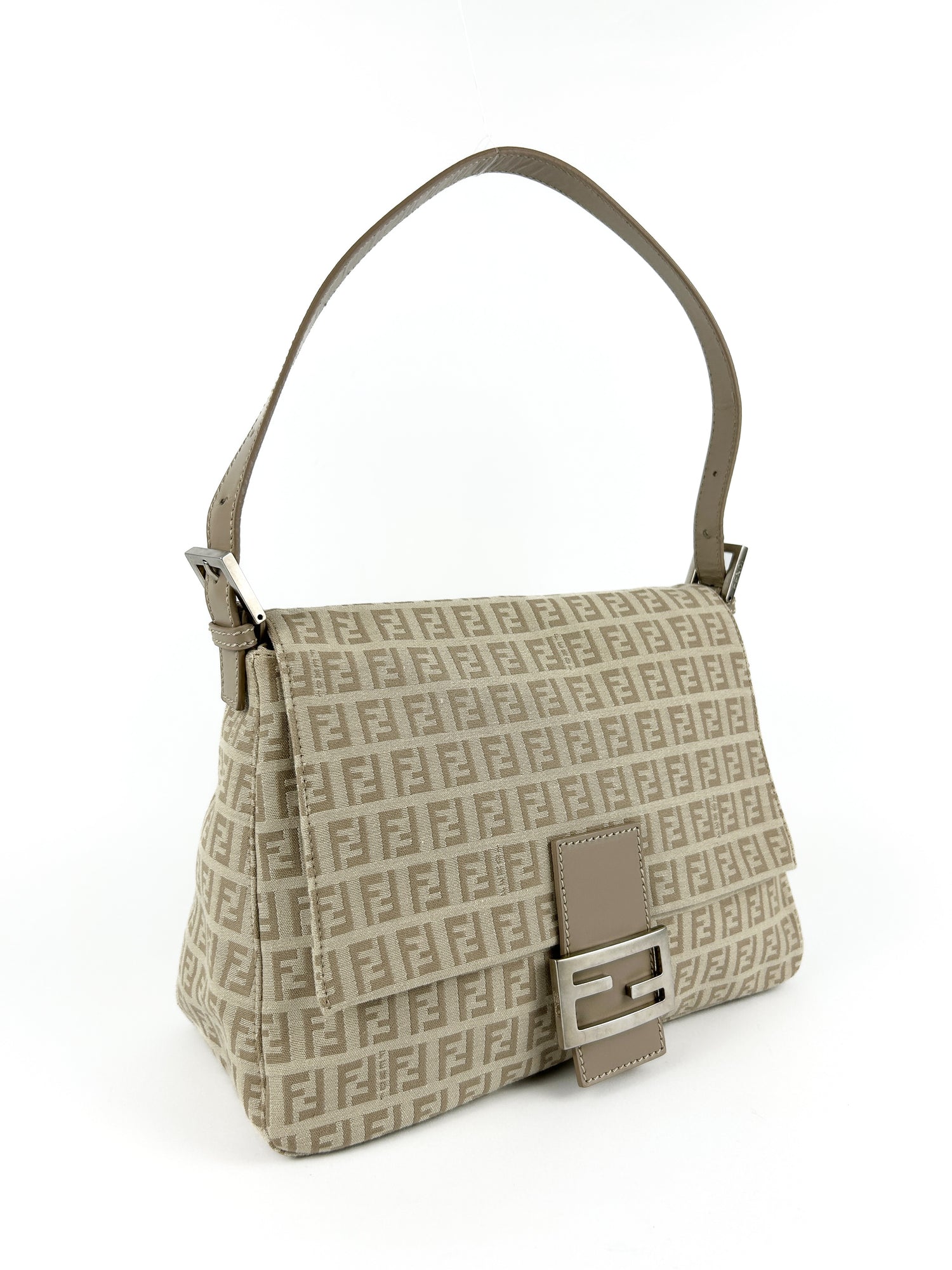 Vintage Fendi Zucca Mamma Baguette Shoulder Bag 90s