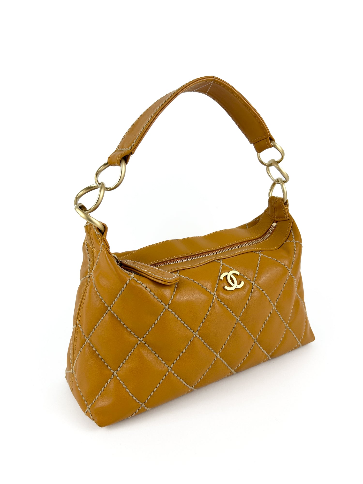 Vintage Chanel Wild Stitch Shoulder Bag Orange (2003-2004)