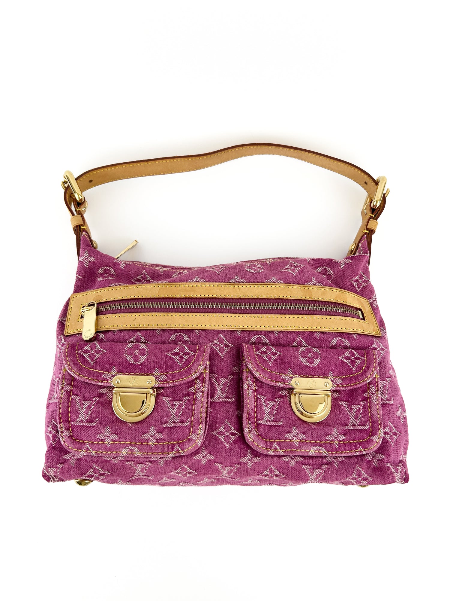 Louis Vuitton Pink Denim Baggy PM Shoulder Bag (2006) RARE