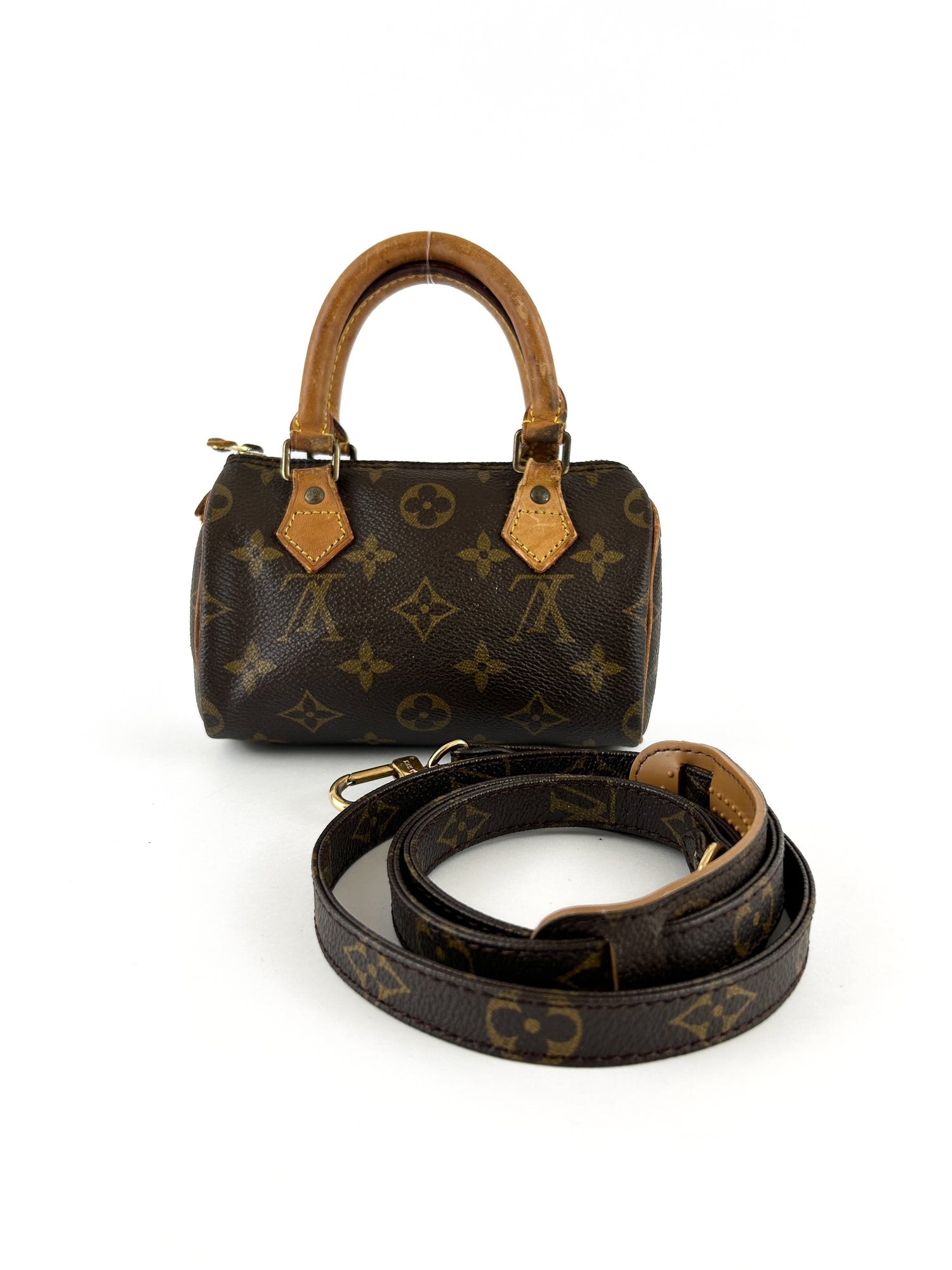 Vintage Louis Vuitton Nano Speedy Handbag with extension strap (1995)