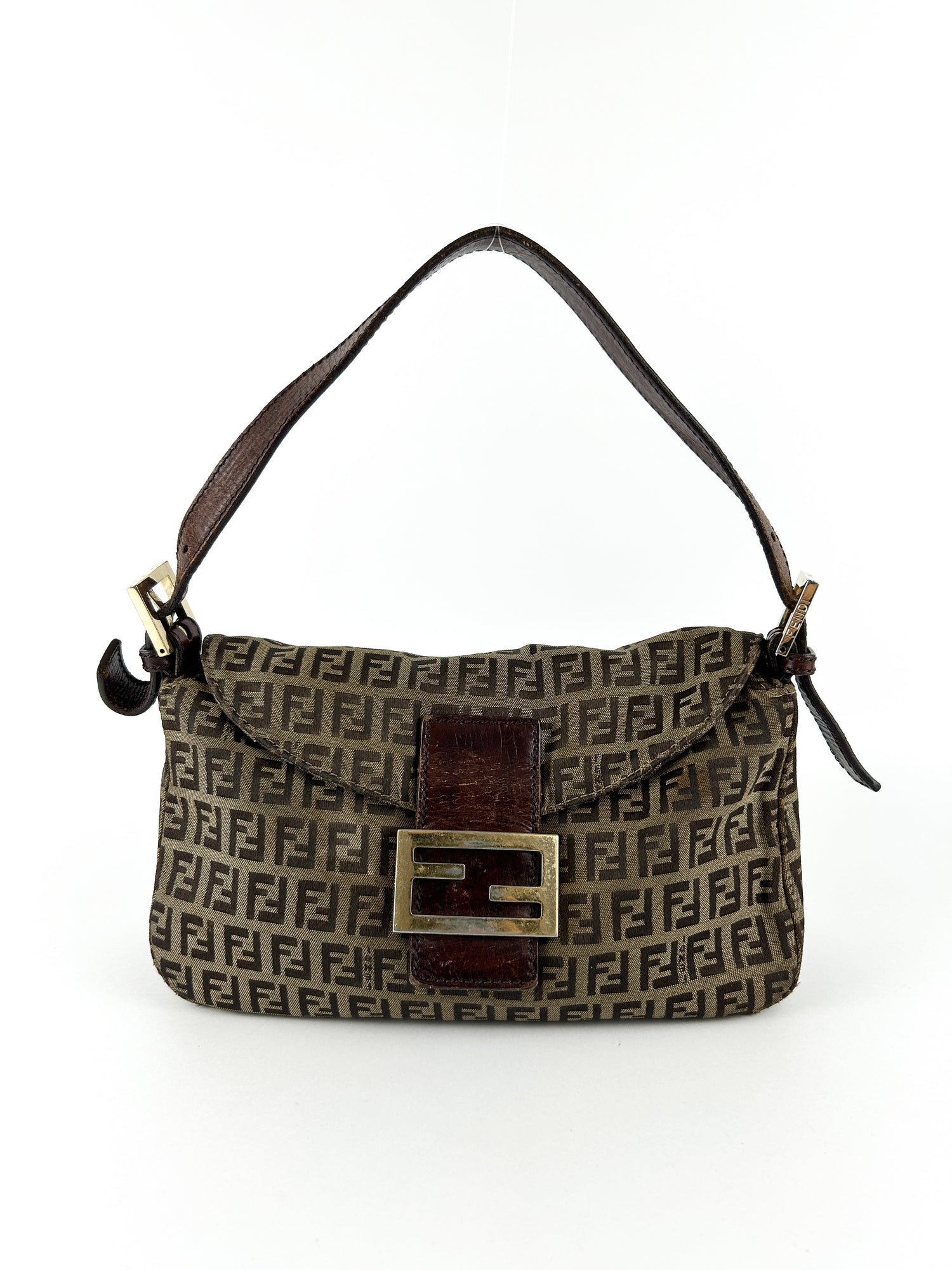 Vintage Fendi Zucca Baguette Shoulder Bag