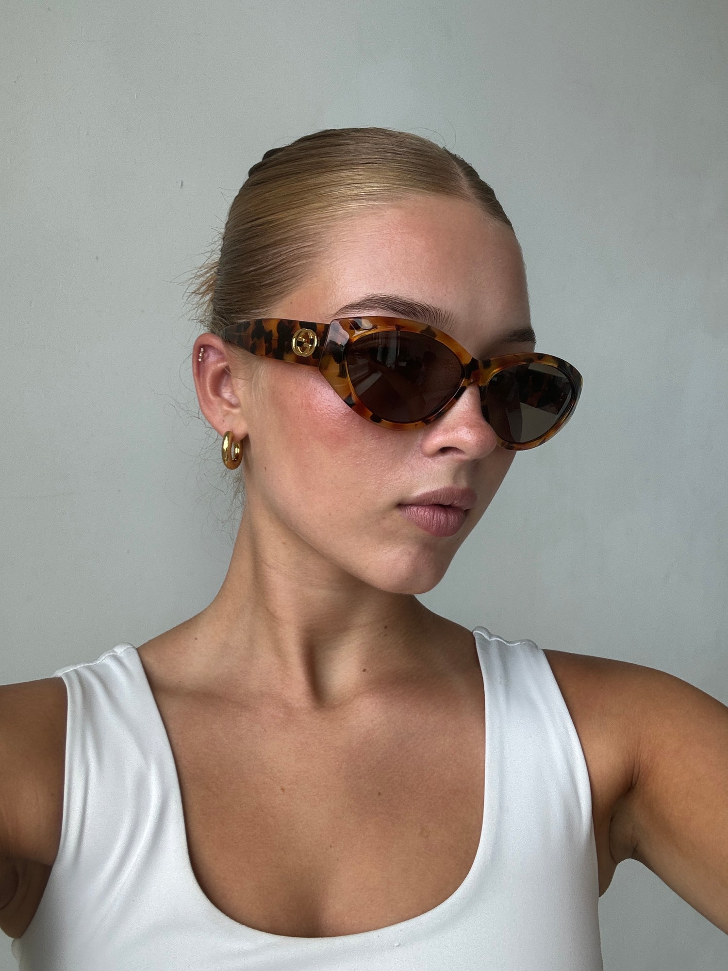 2000s Gucci Tortoise Cateye Sunglasses