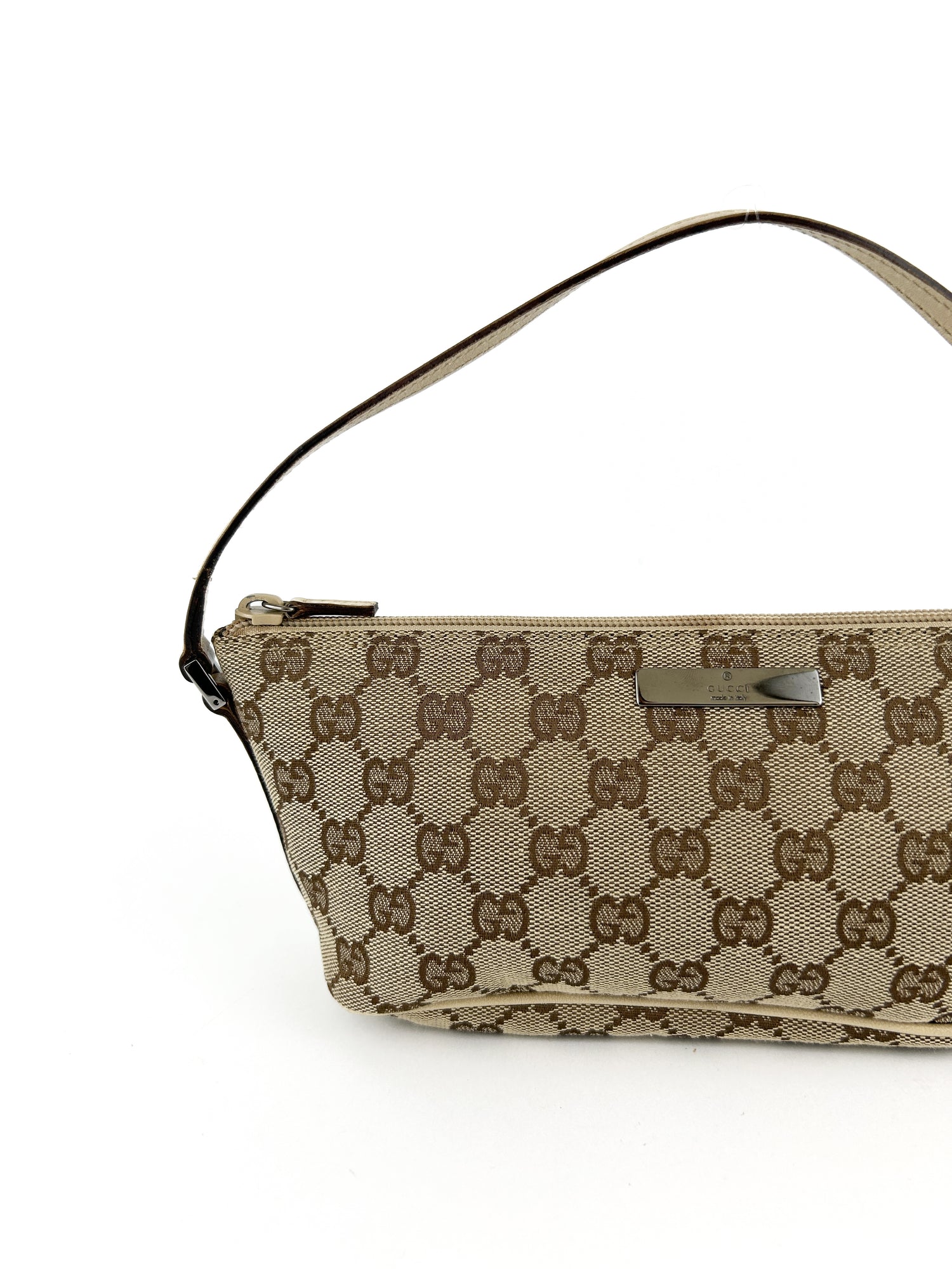 Vintage Gucci Monogram Pochette Boat Bag