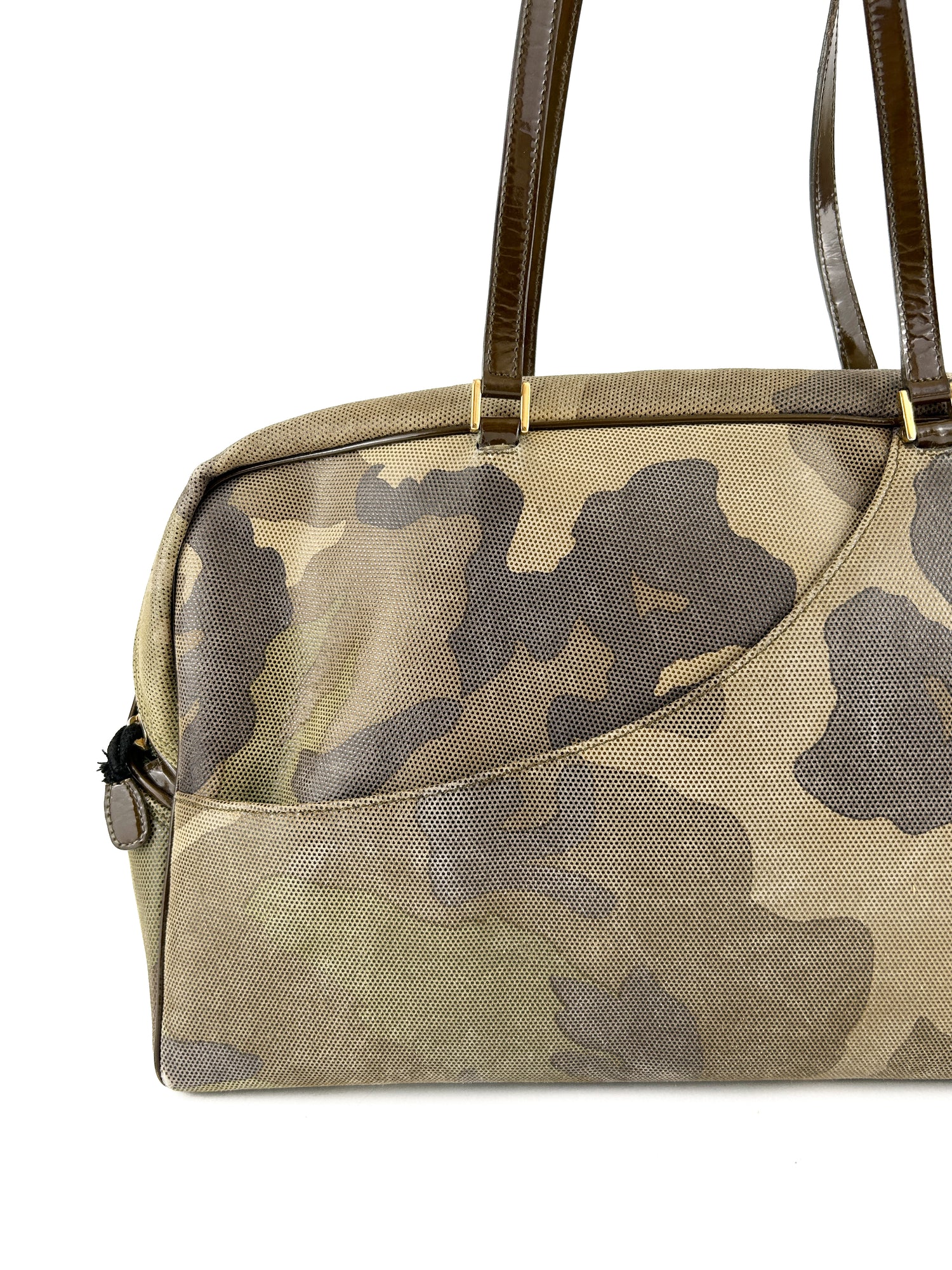RARE Vintage Christian Dior Camouflage Print Tote Handbag (2001)
