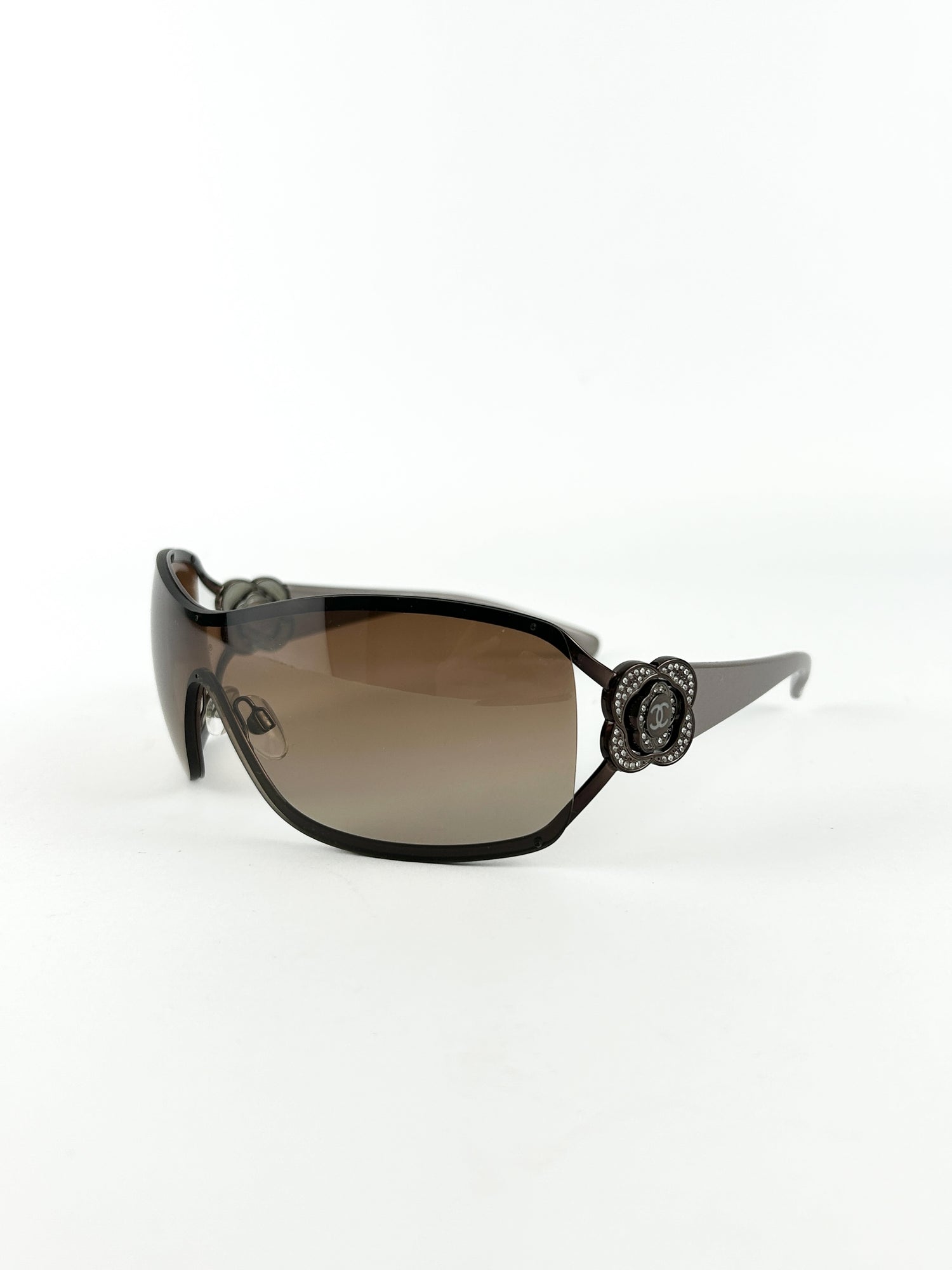 Vintage 2000s Chanel Diamanté Camilla Flower Sunglasses