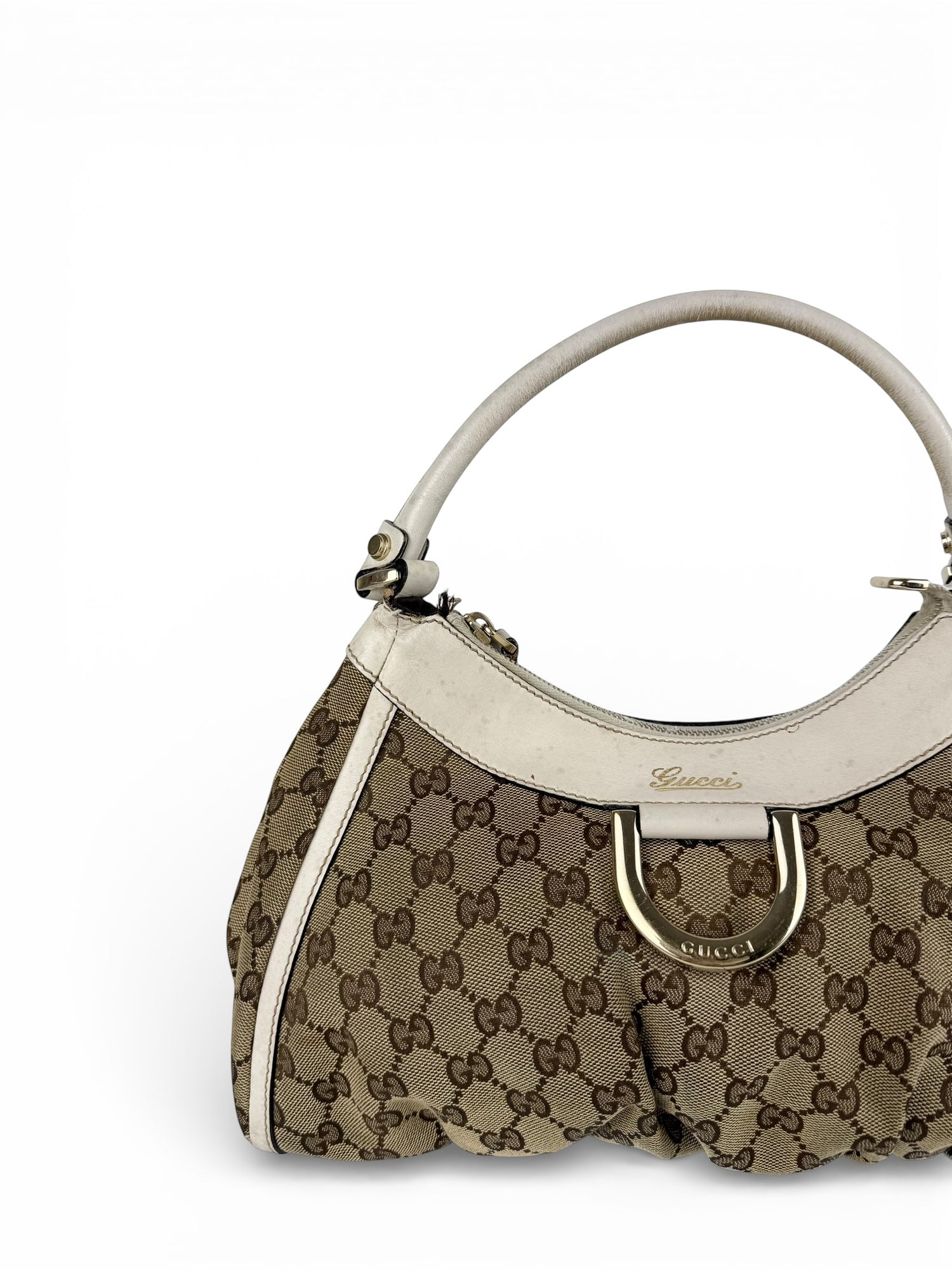 Vintage 90s Gucci Monogram Mini D-Ring Handbag