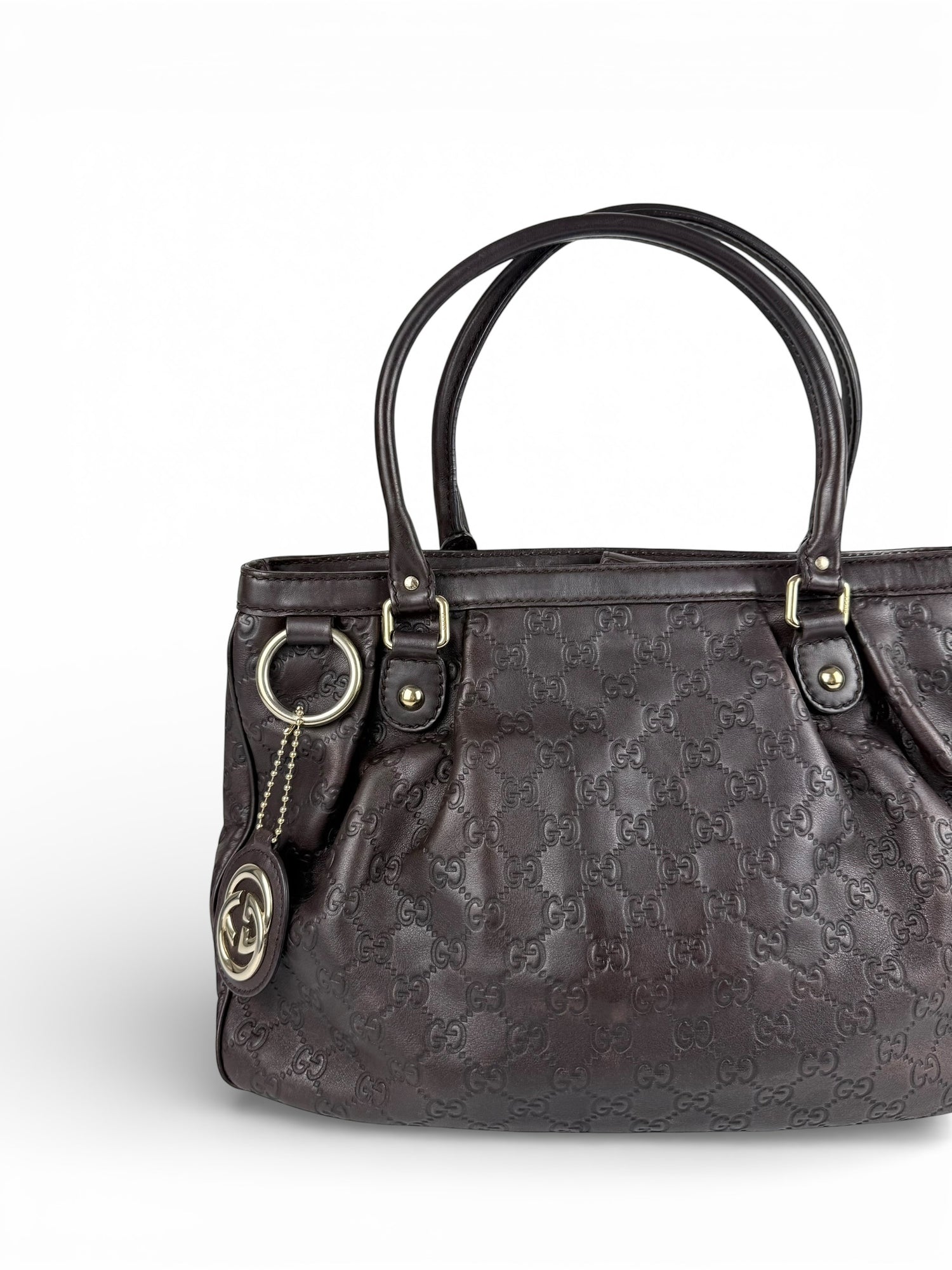 Vintage 90s Gucci Guccissima Charm Handbag