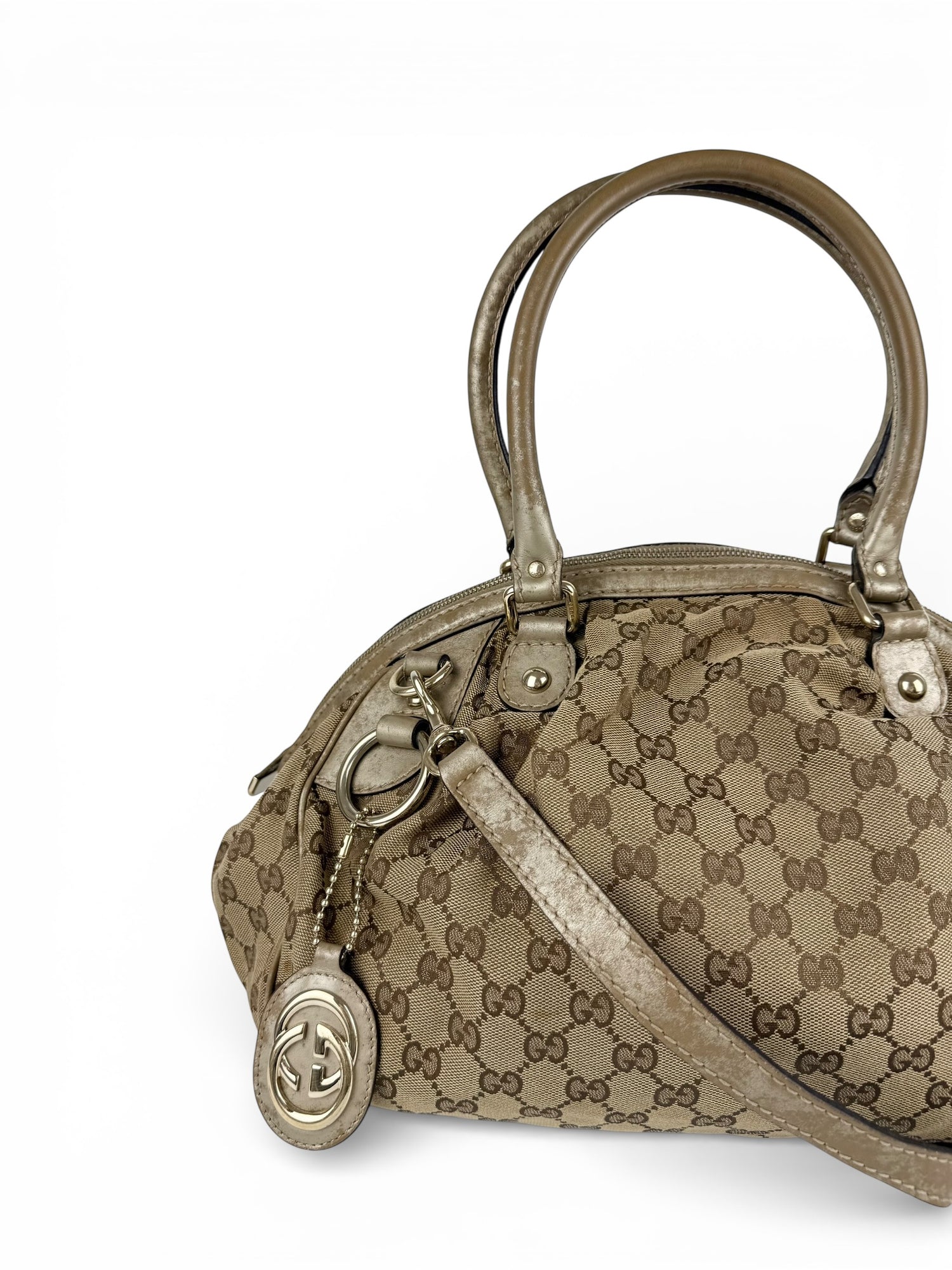 Vintage 90s Gucci Monogram 2Way Handbag