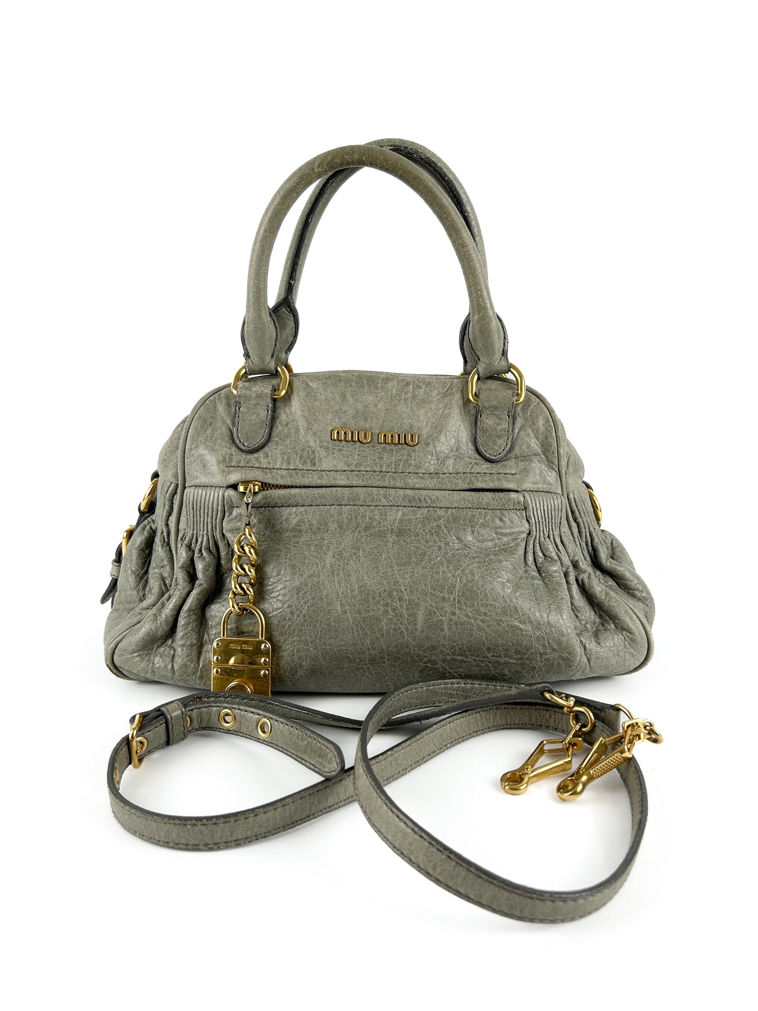 Vintage Miu Miu Vitello Leather 2Way Handbag