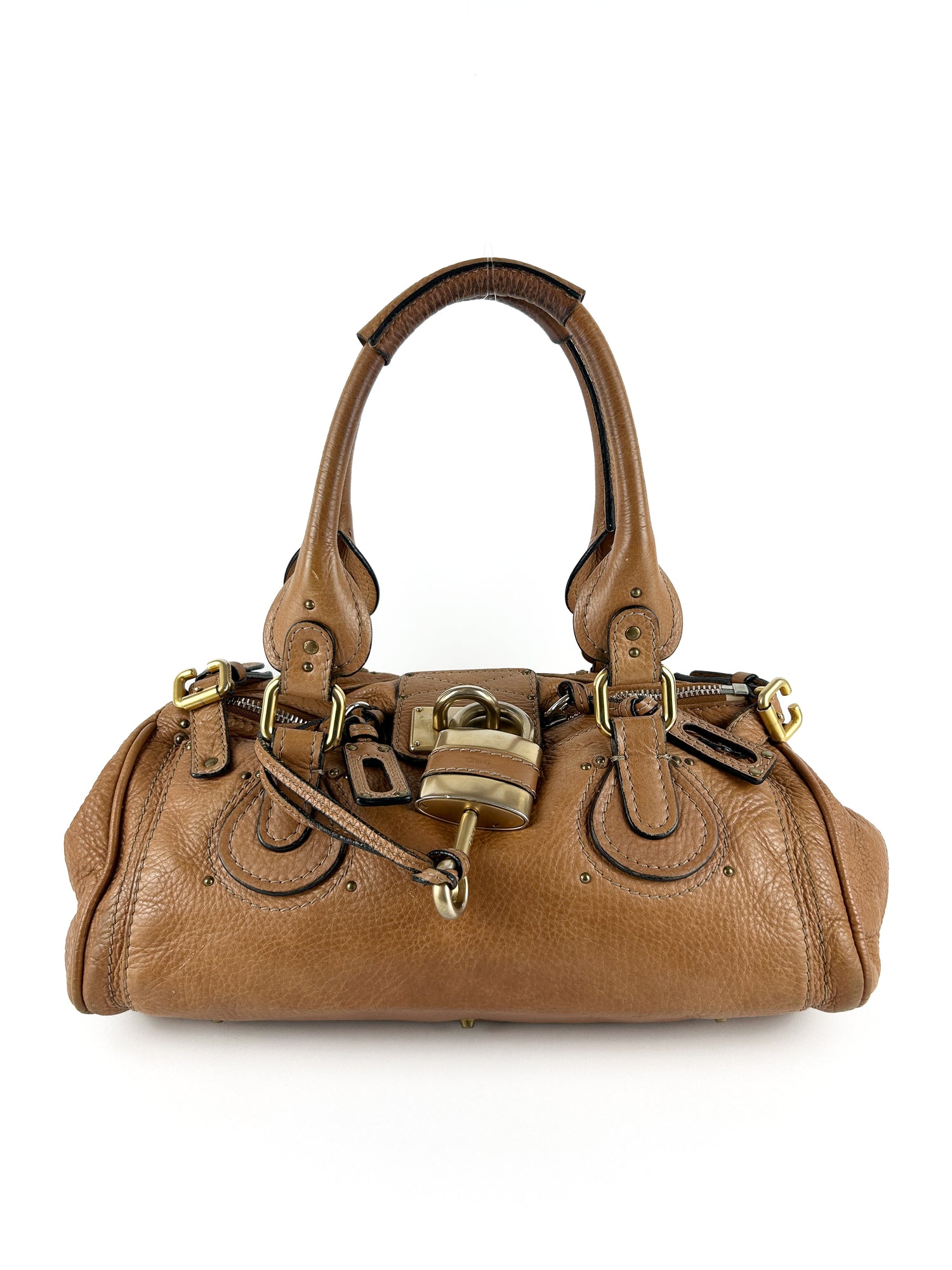 Vintage Chloe Paddington Burnt Brown Leather Handbag 2000s