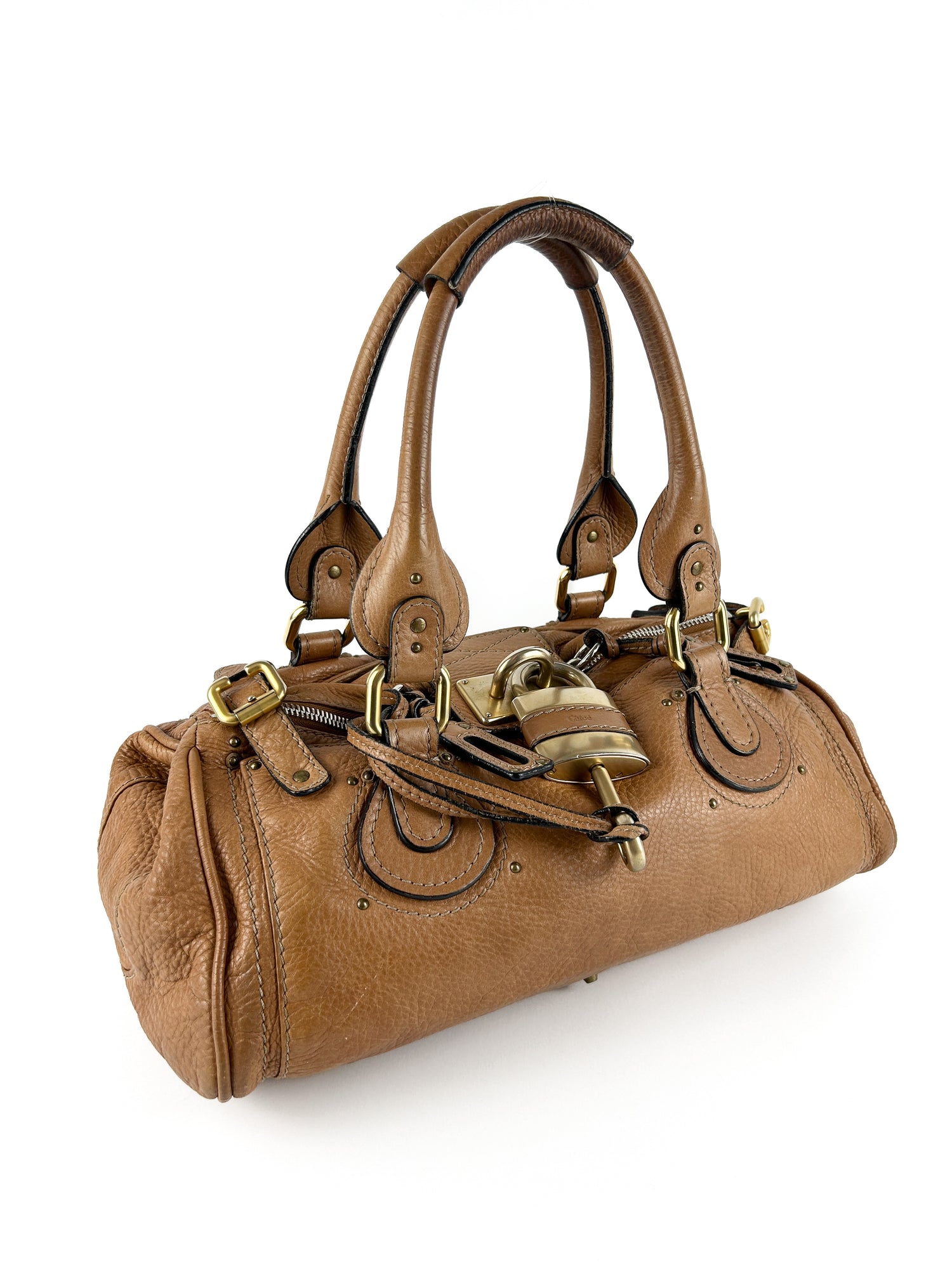 Vintage Chloe Paddington Burnt Brown Leather Handbag 2000s